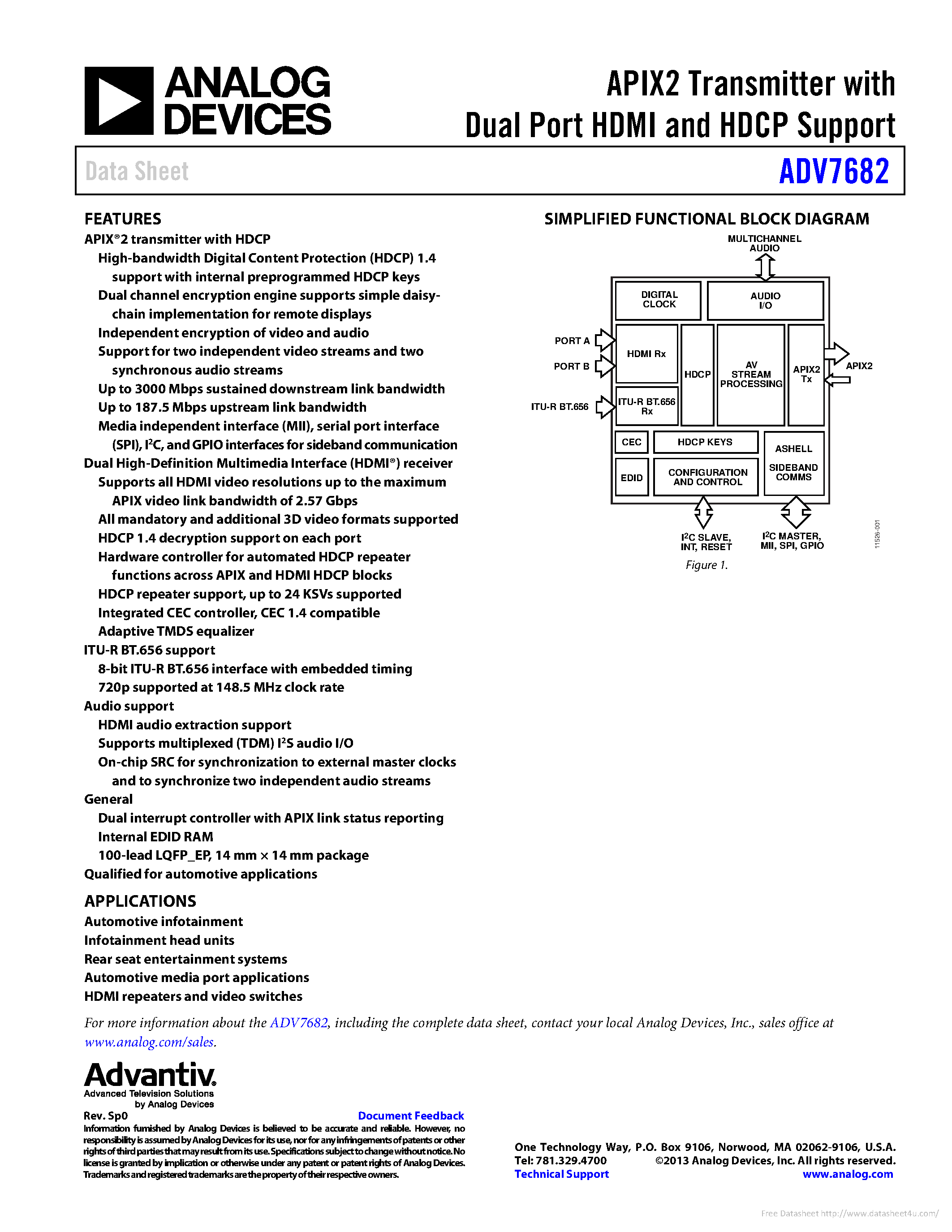 Даташит ADV7682 - страница 1