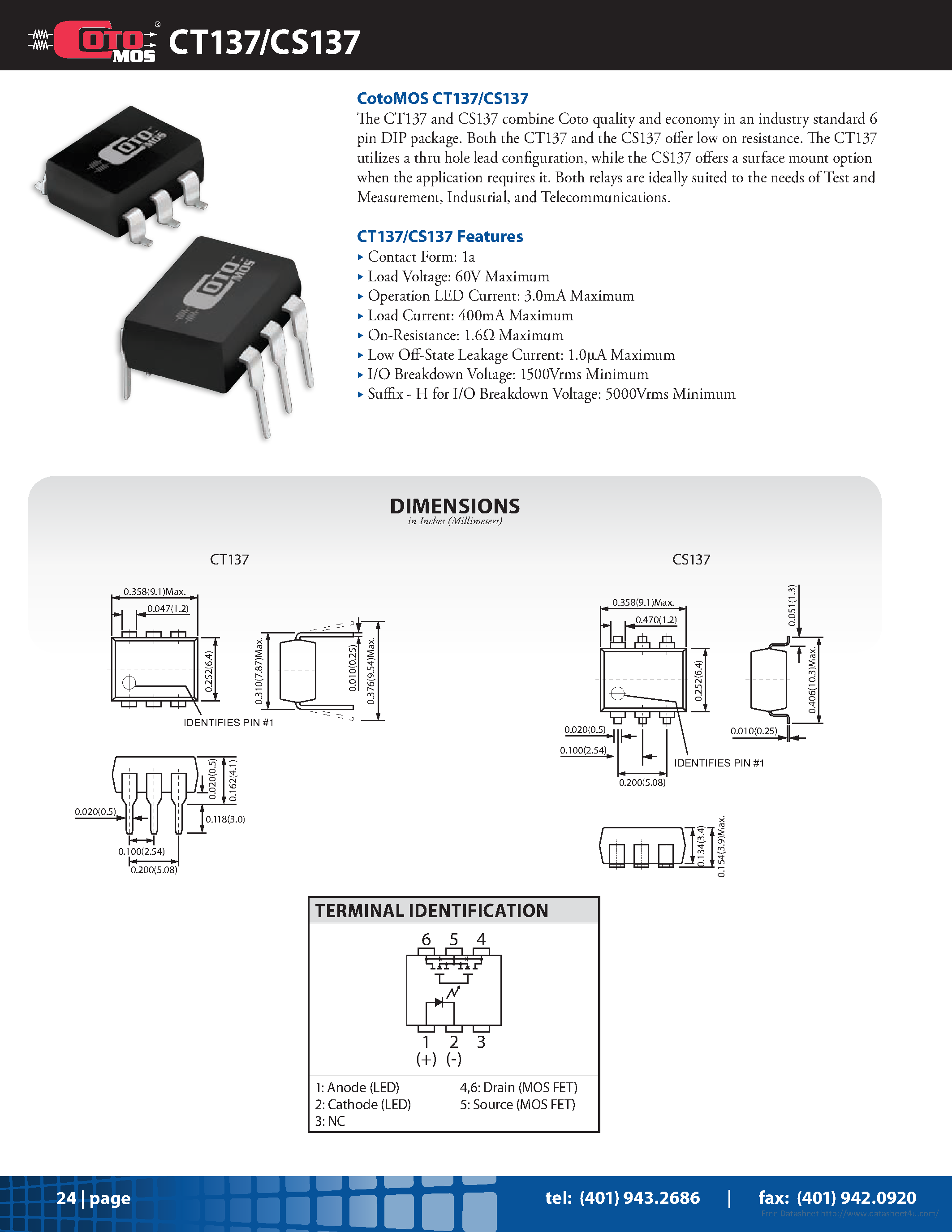 Datasheet CS137 - page 1