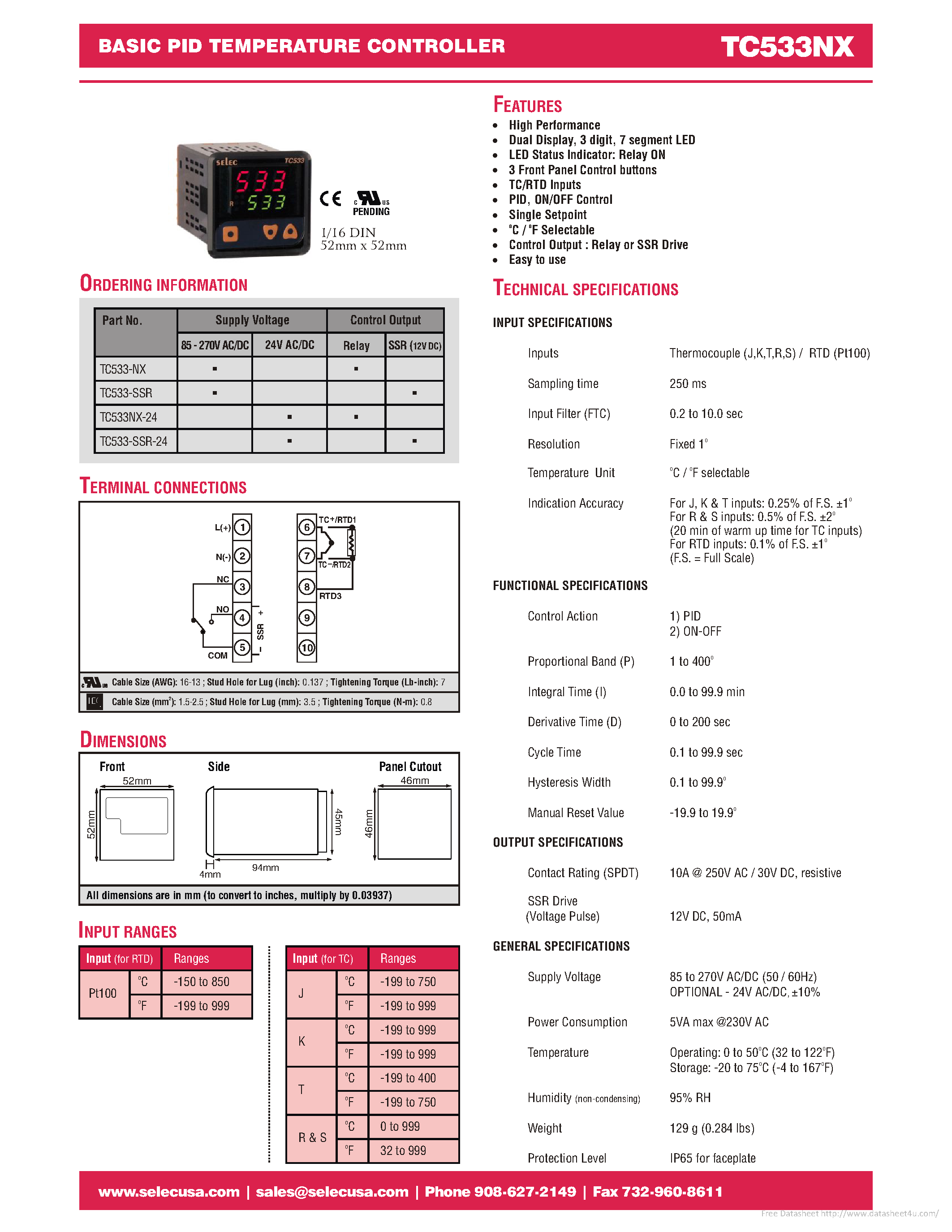 Datasheet TC533NX - page 1