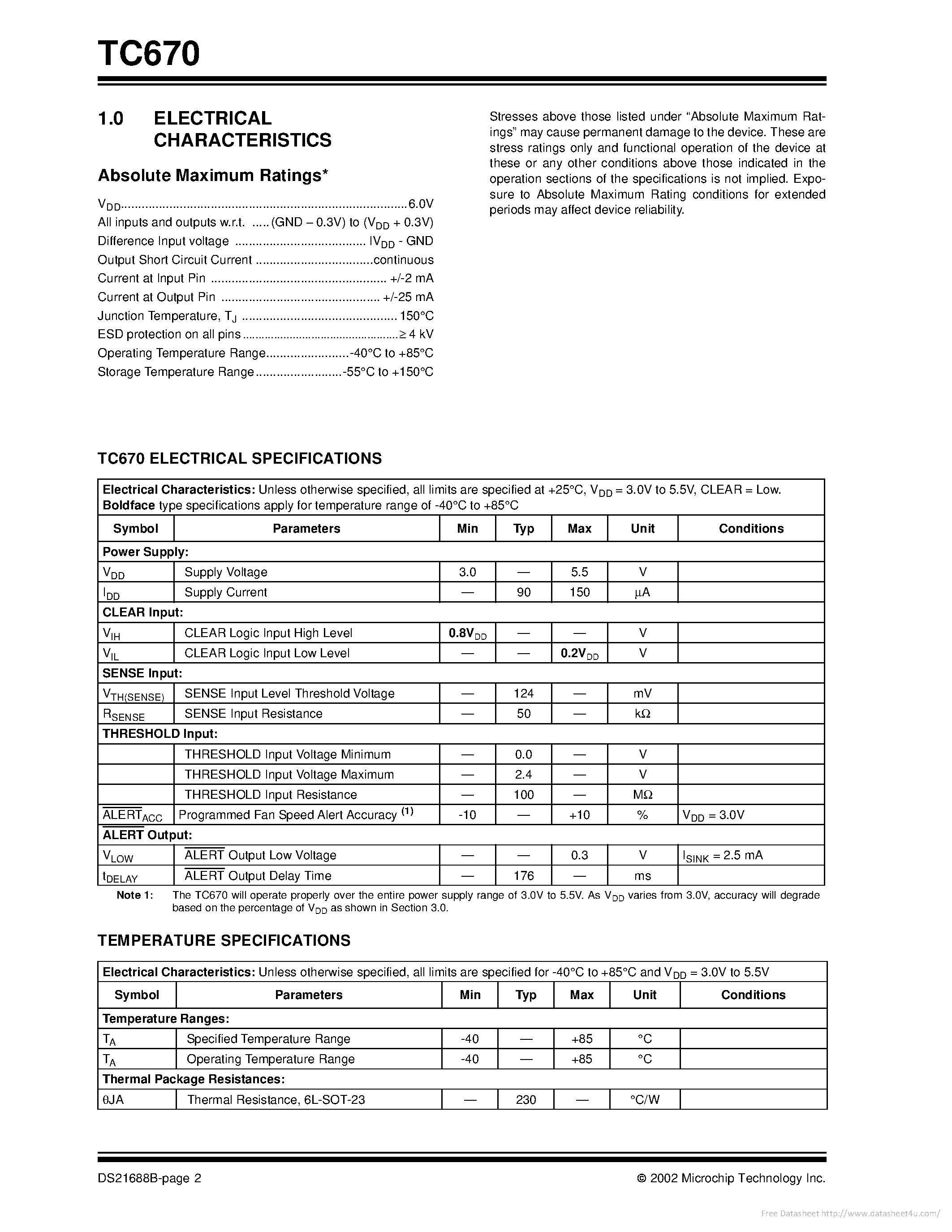 Datasheet TC670 - page 2