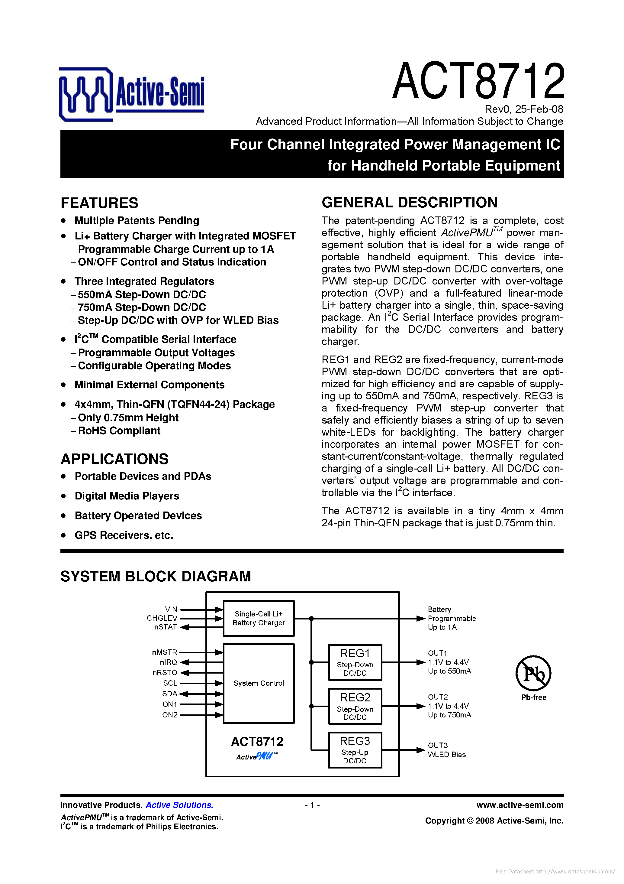 Даташит ACT8712 - страница 1