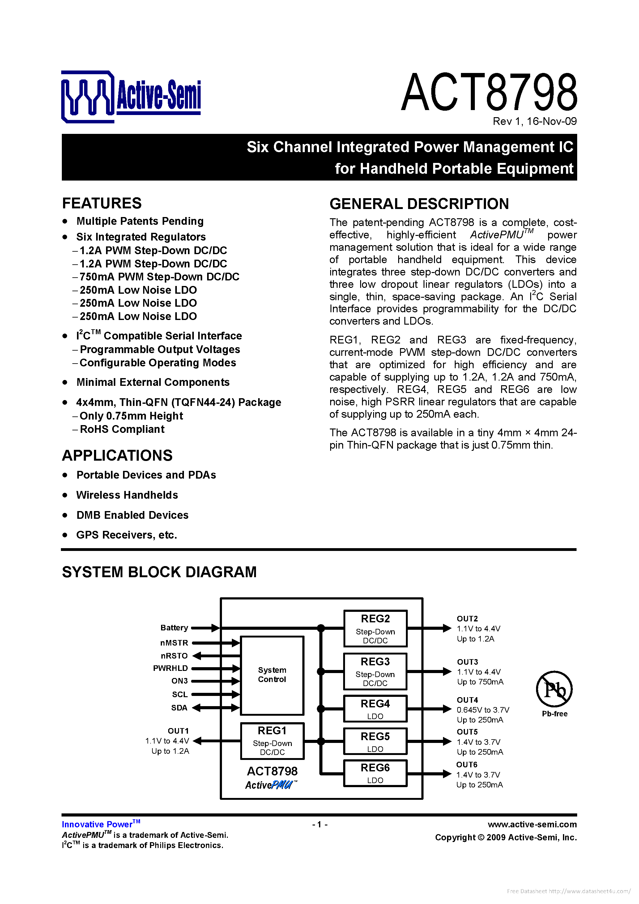 Даташит ACT8798 - страница 1