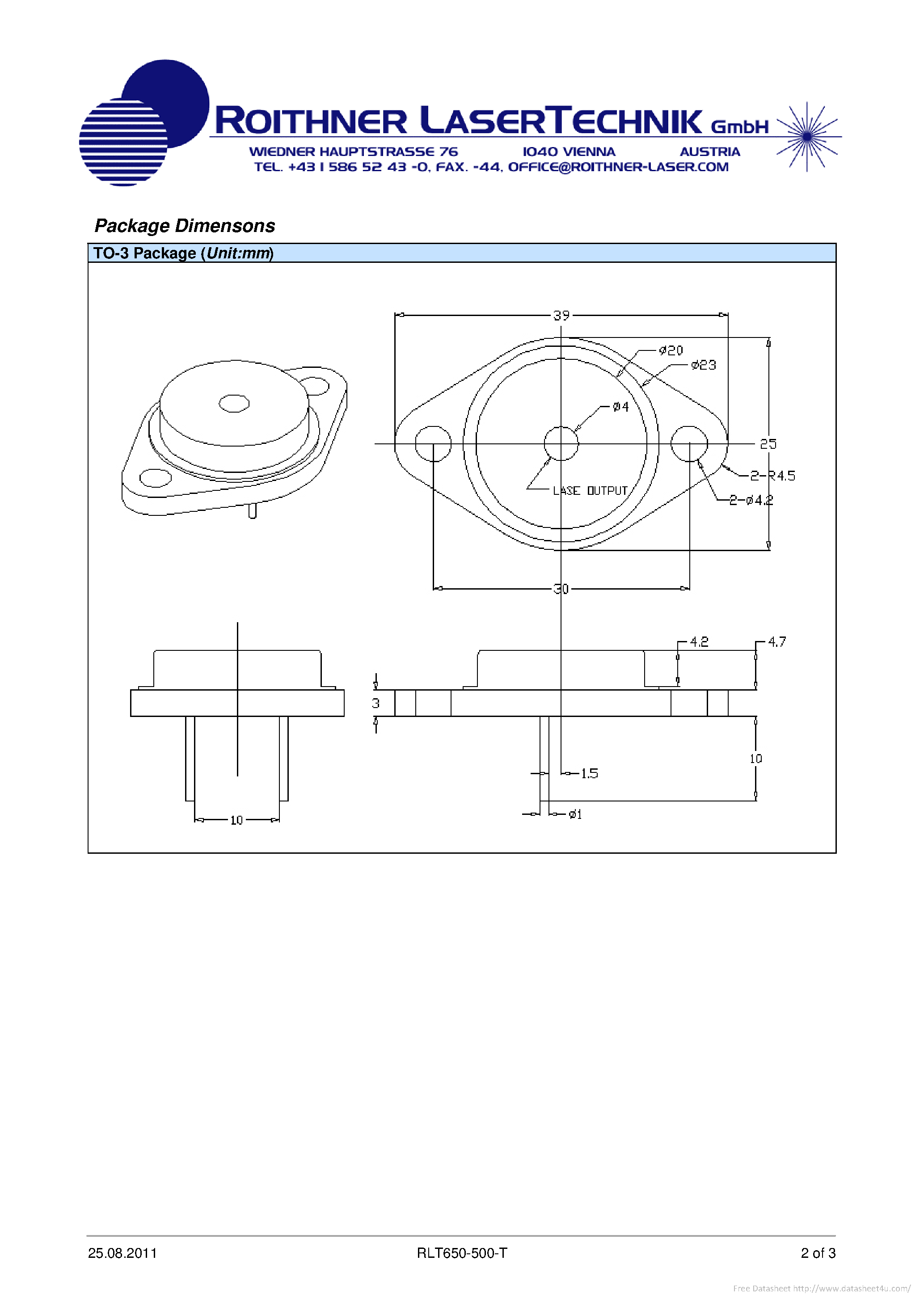 Datasheet RLT650-500-T - page 2