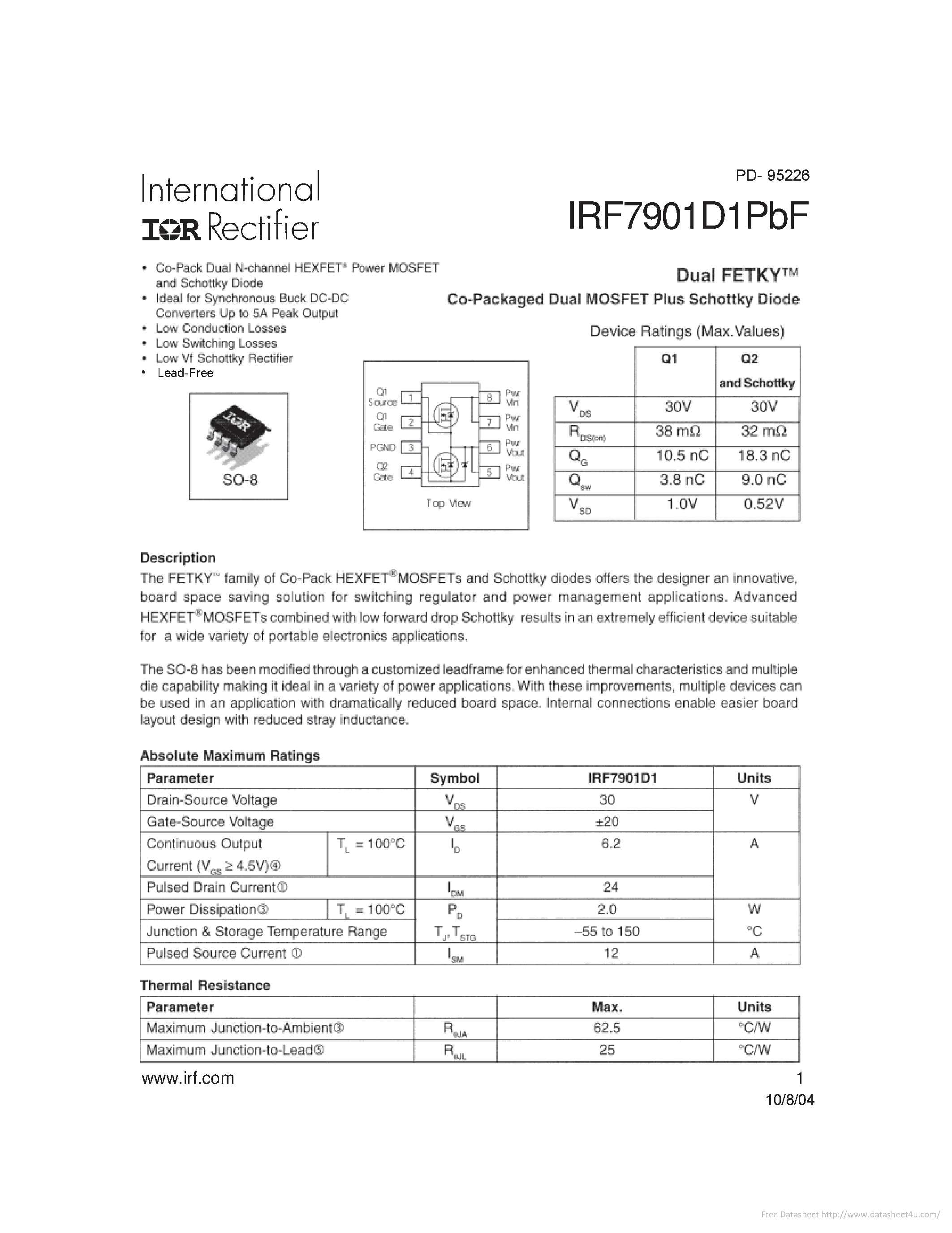 Datasheet IRF7901D1PBF - page 1