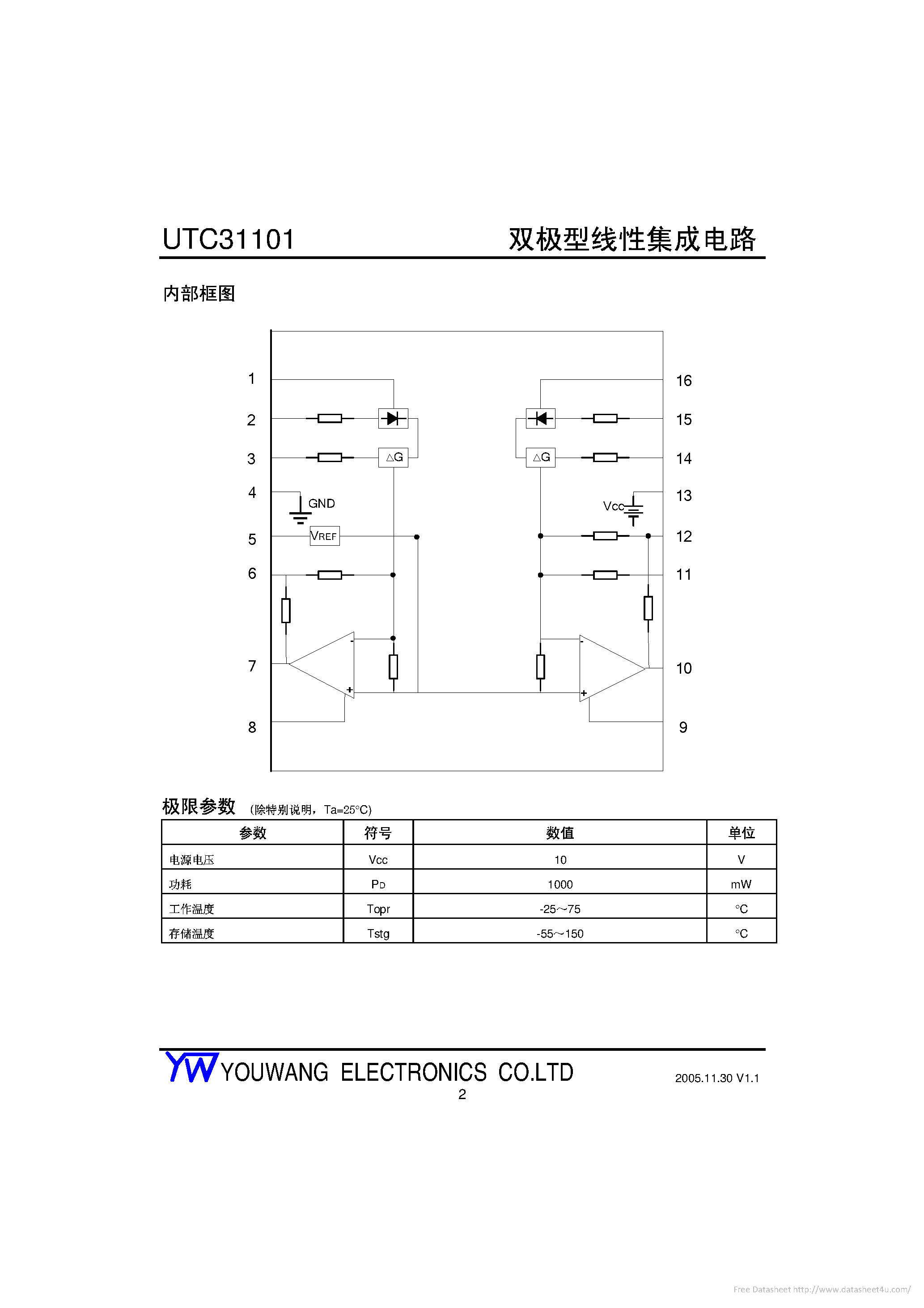 Datasheet UTC31101 page 2 Datasheet UTC31101 - page 2