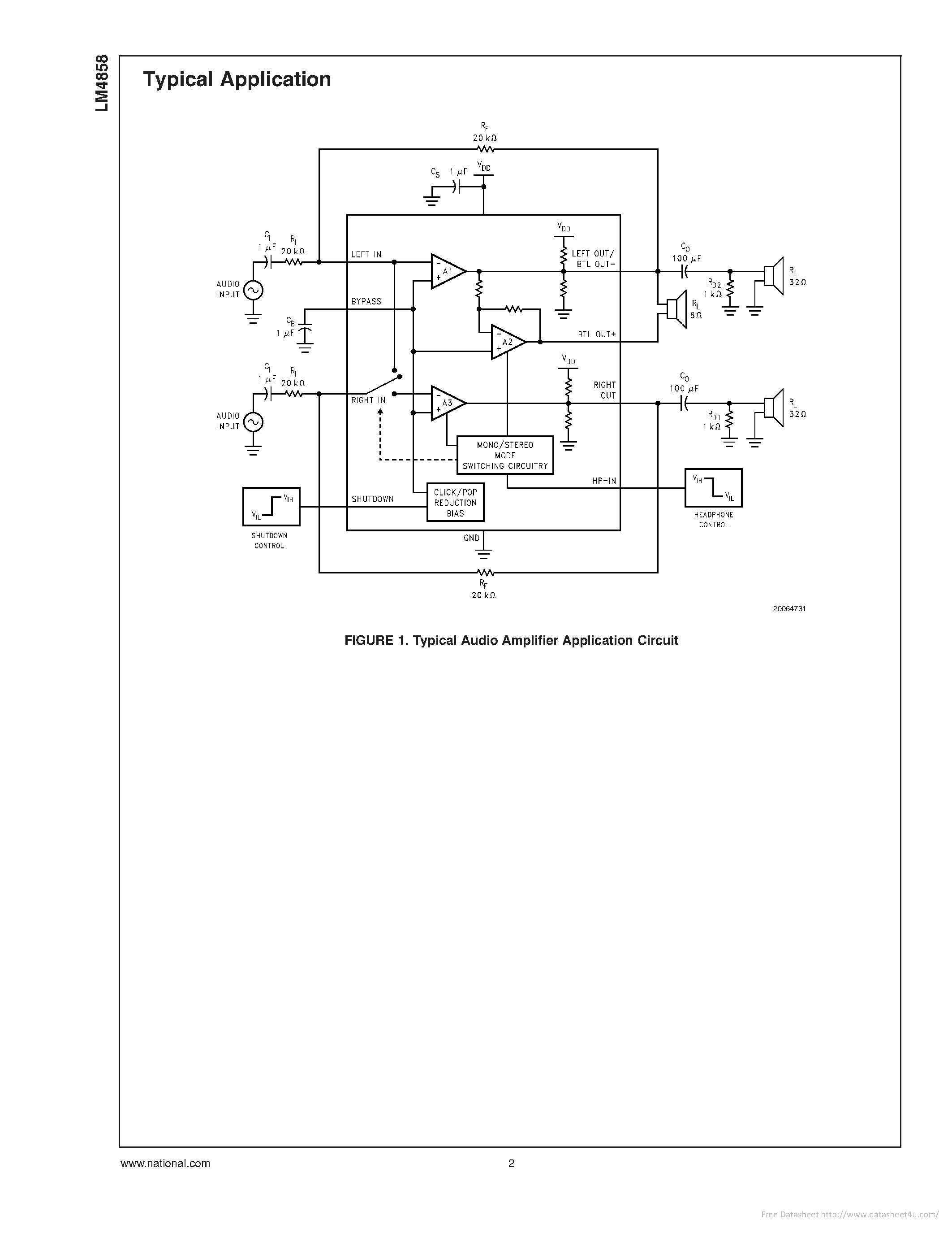 Даташит на микросхему LM4858 страница 2 Даташит LM4858 - страница 2