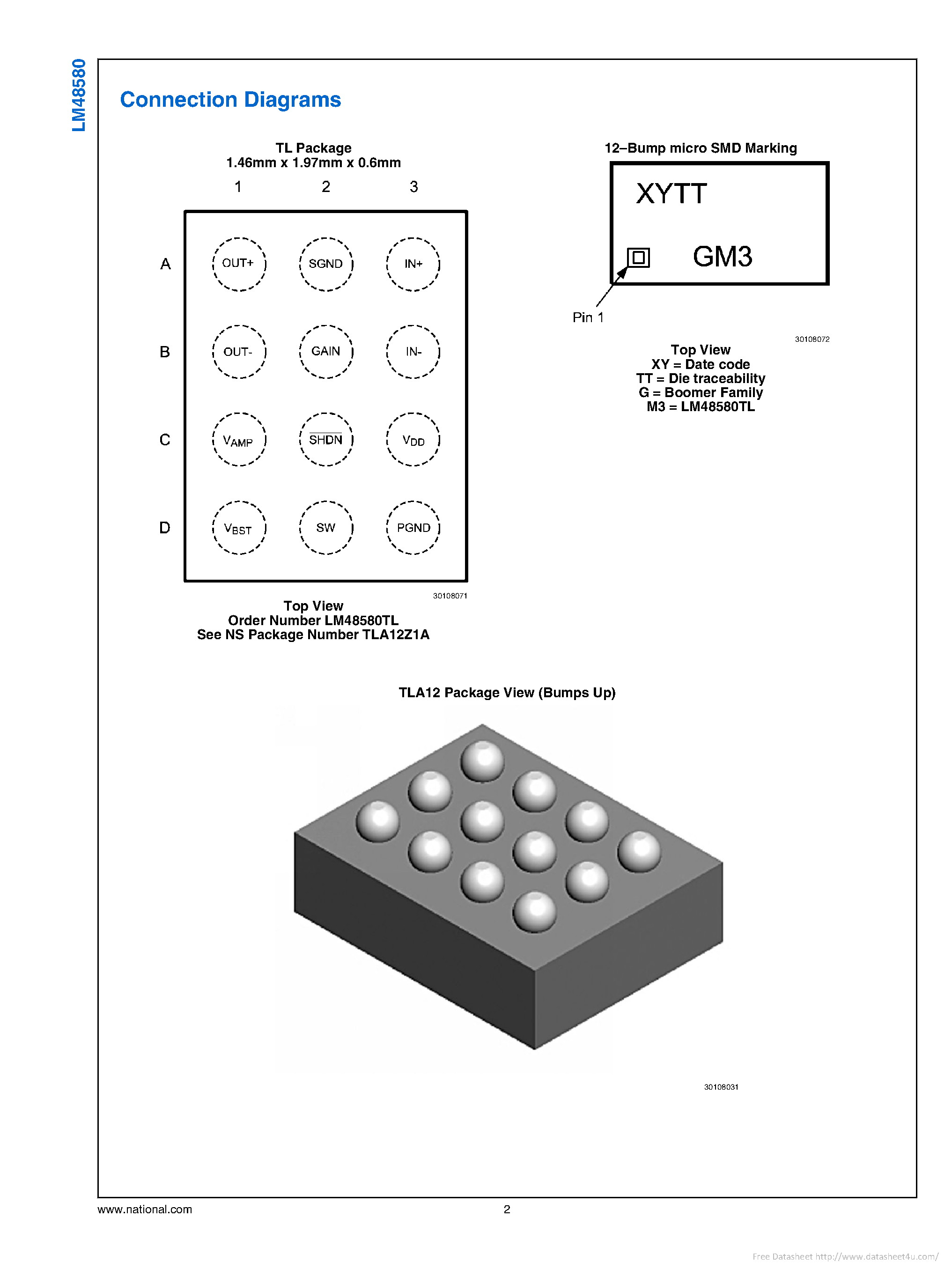 Даташит на микросхему LM48580 страница 2 Даташит LM48580 - страница 2