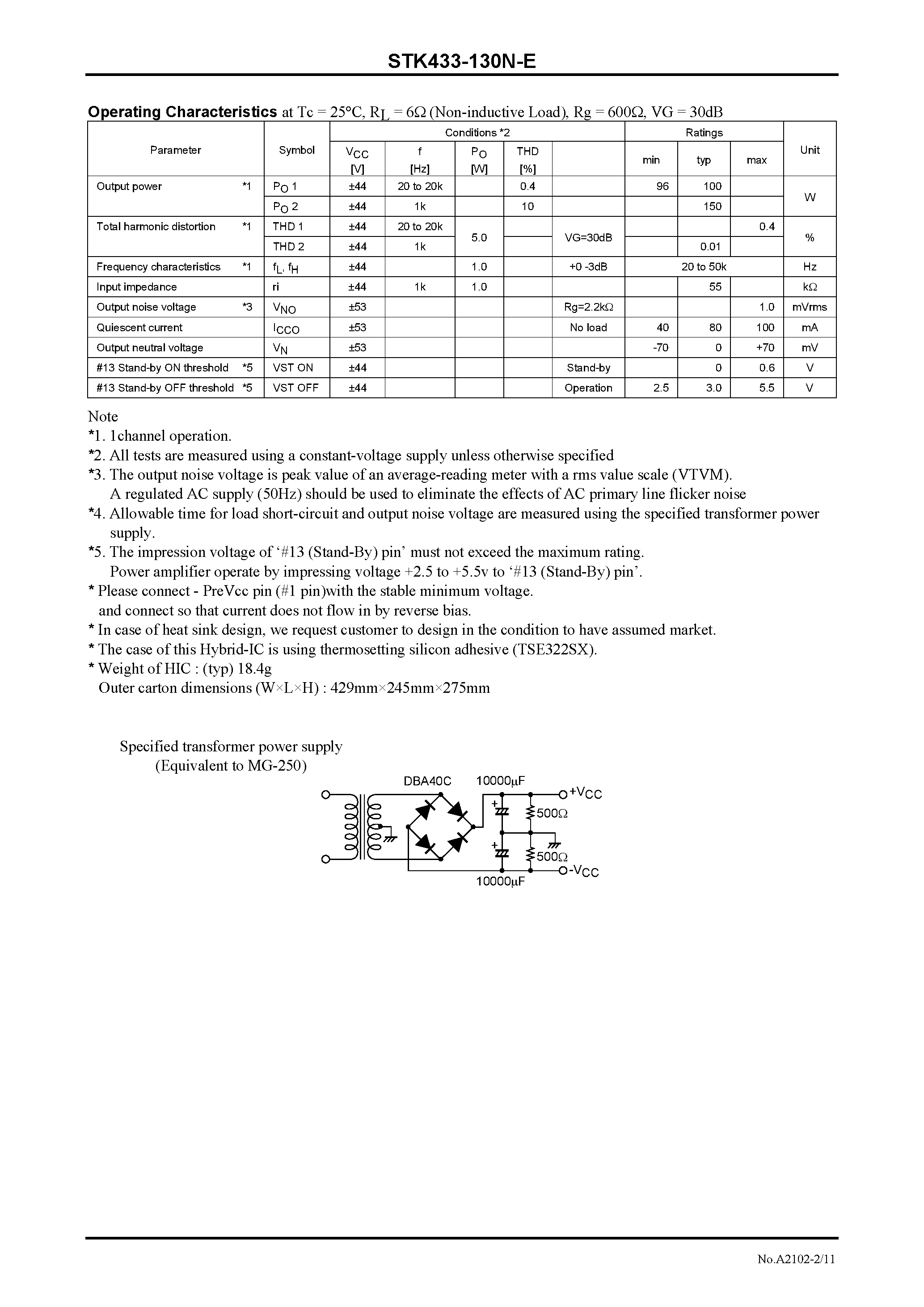 Datasheet STK433-130N-E - page 2