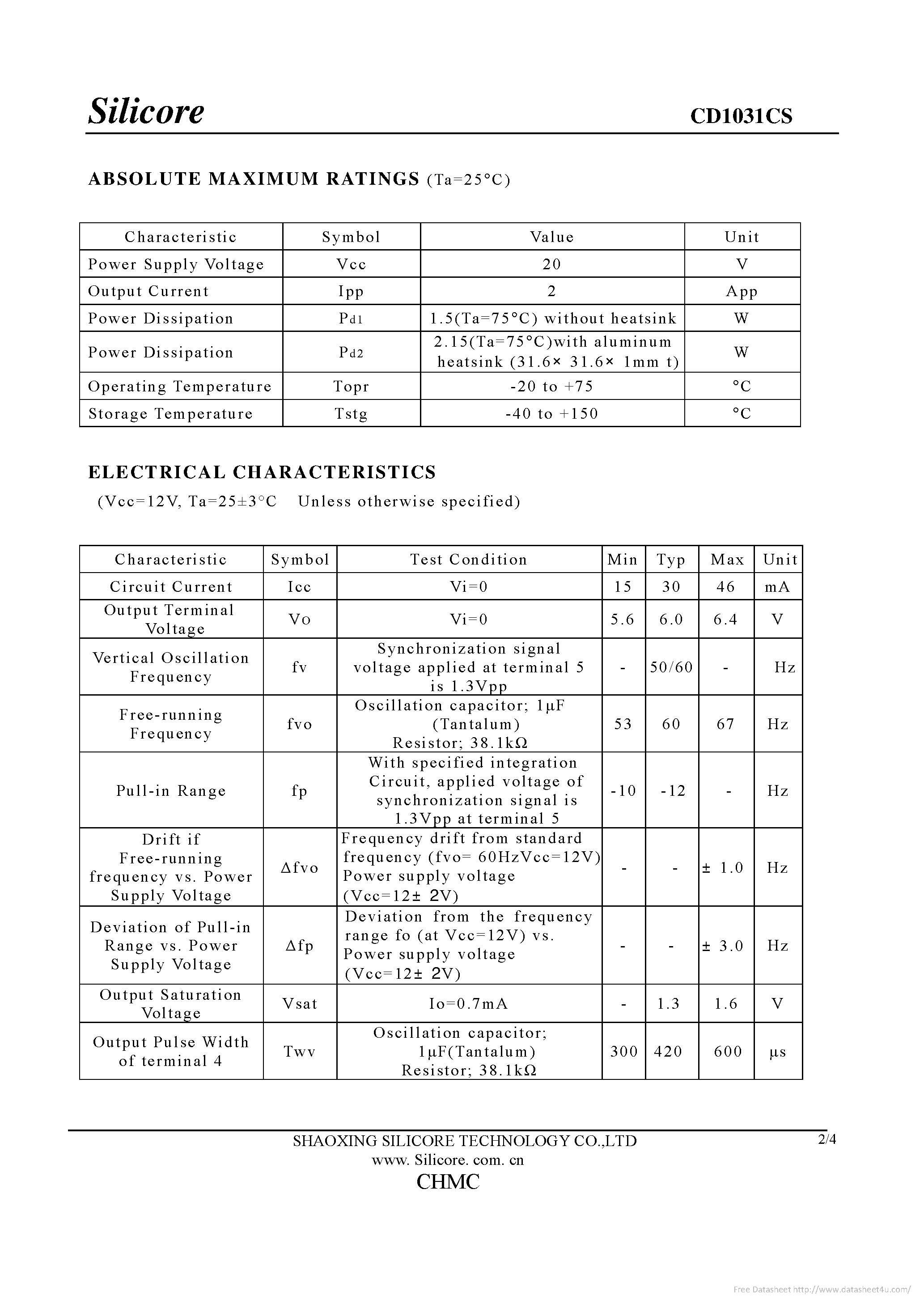 Datasheet CD1031CS - page 2