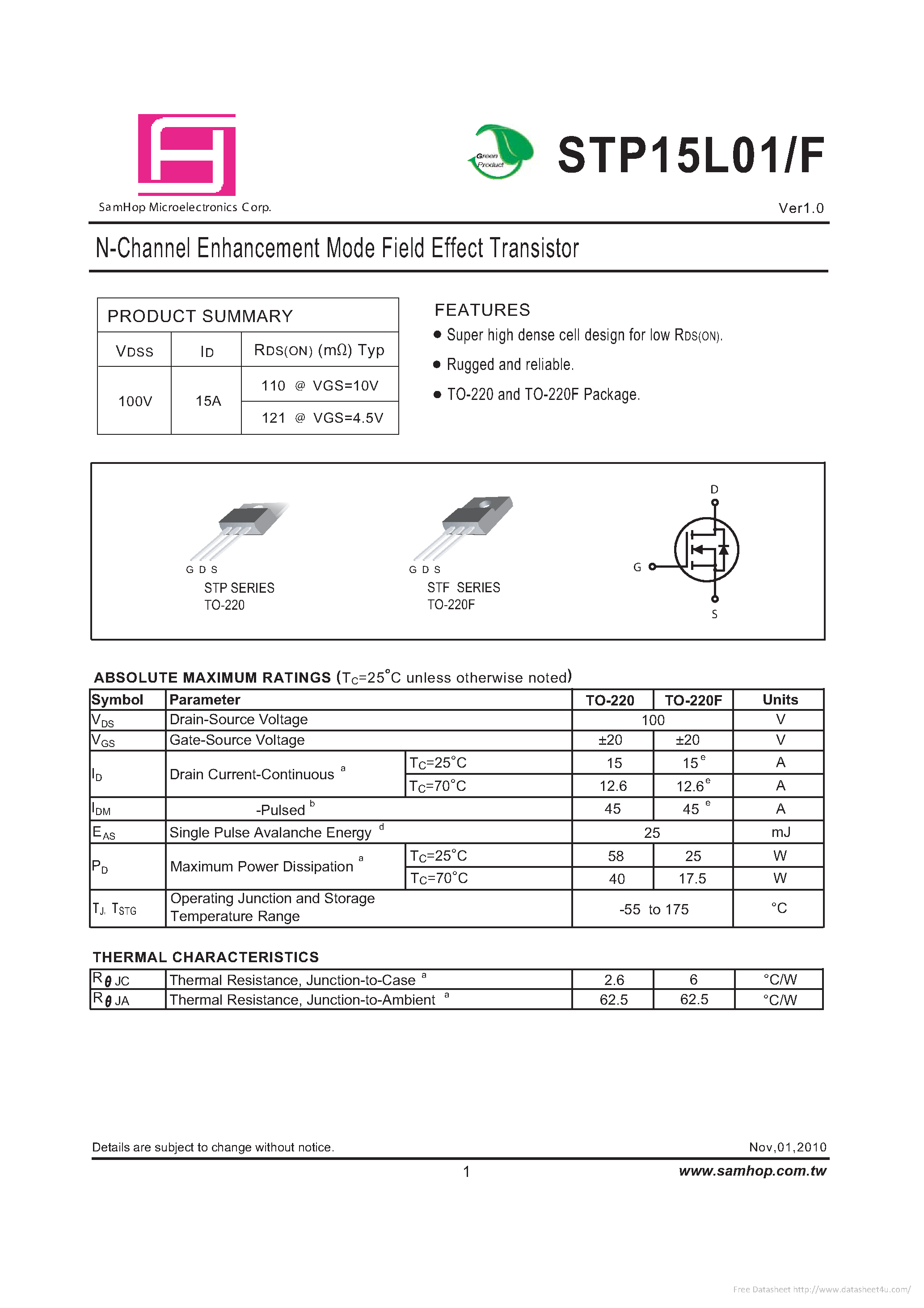 Даташит на микросхему STP15L01 страница 1 Даташит STP15L01 - страница 1