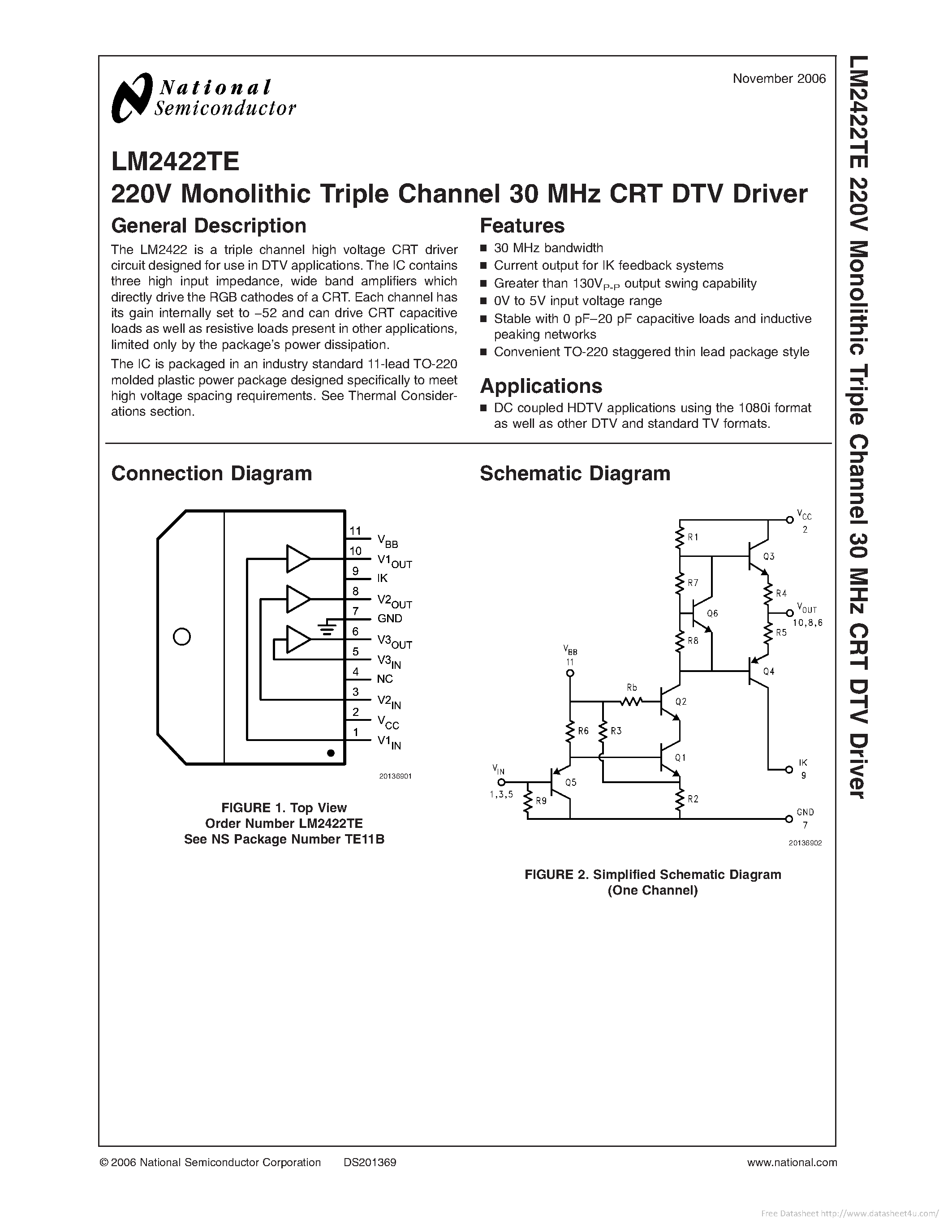 Даташит LM2422TE - страница 1