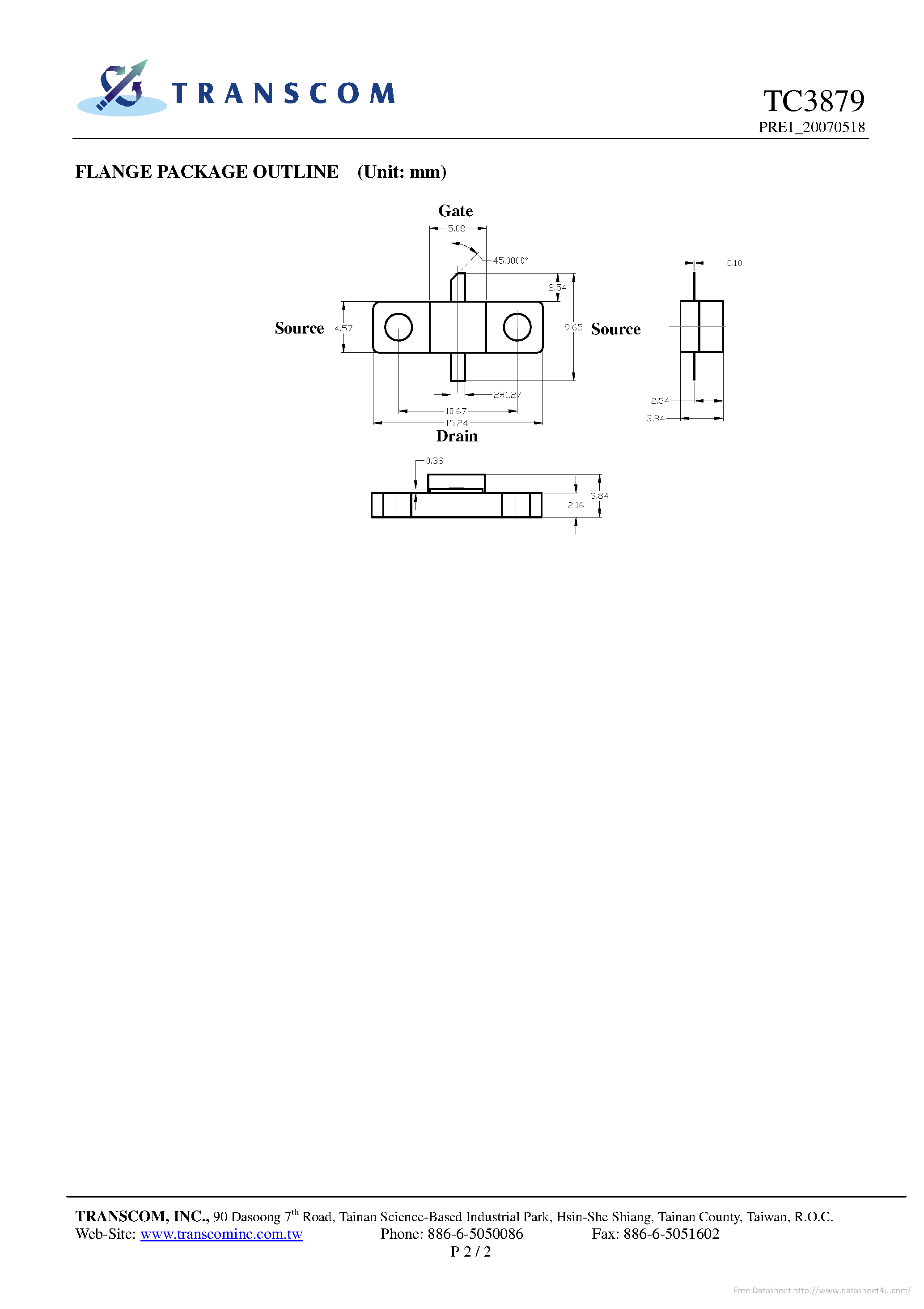 Datasheet TC3879 page 2 Datasheet TC3879 - page 2