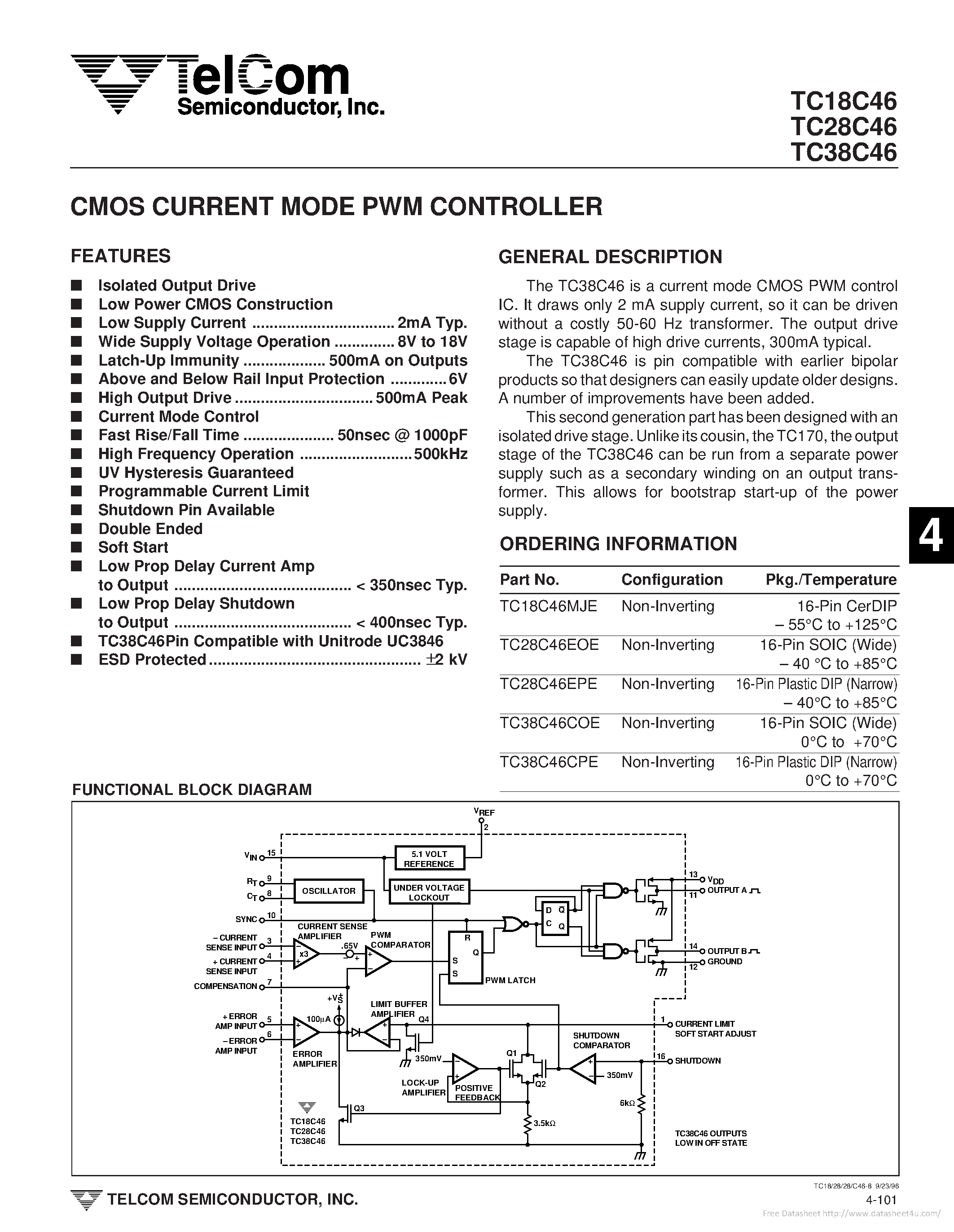 Datasheet TC28C46 page 1 Datasheet TC28C46 - page 1