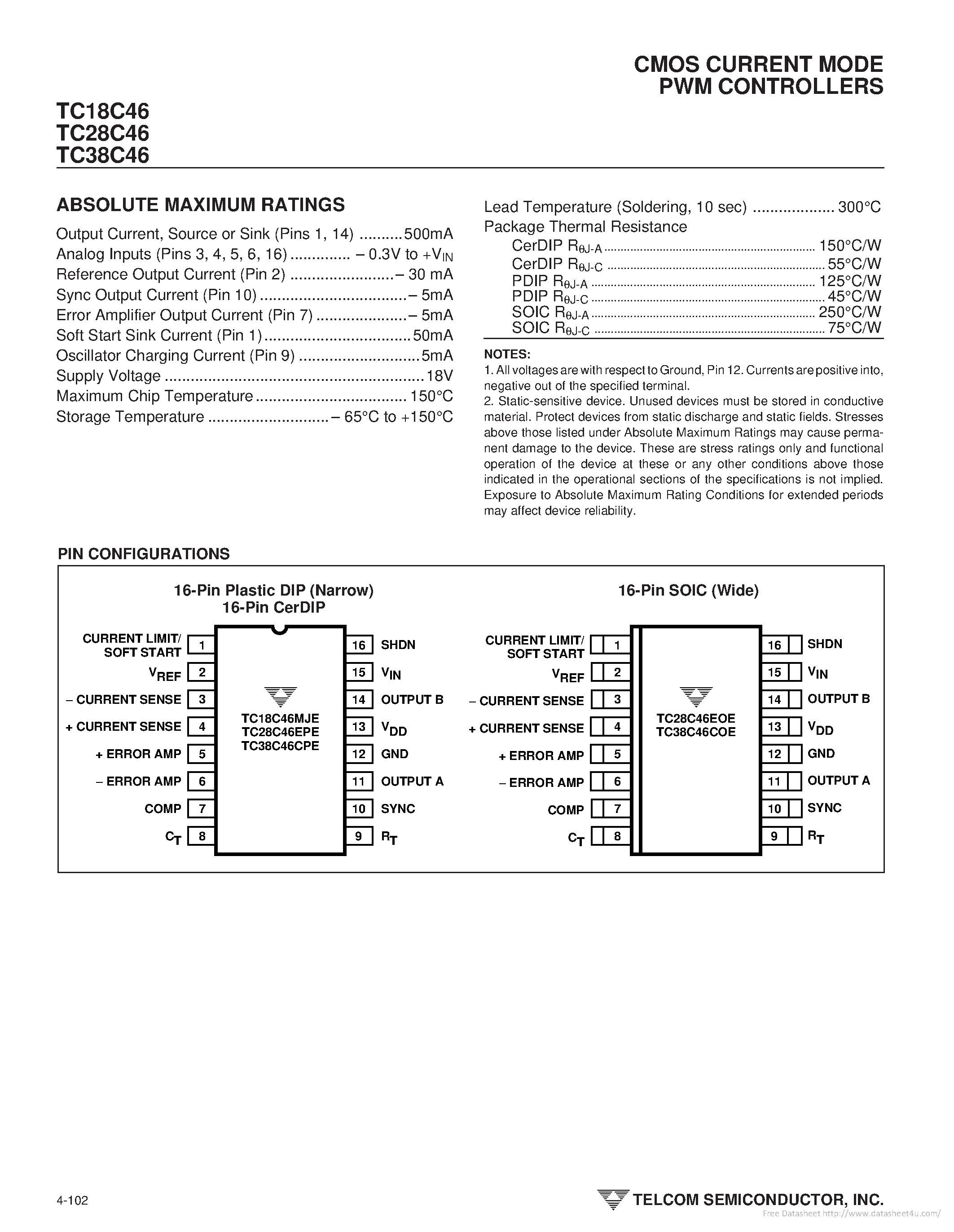 Datasheet TC28C46 page 2 Datasheet TC28C46 - page 2