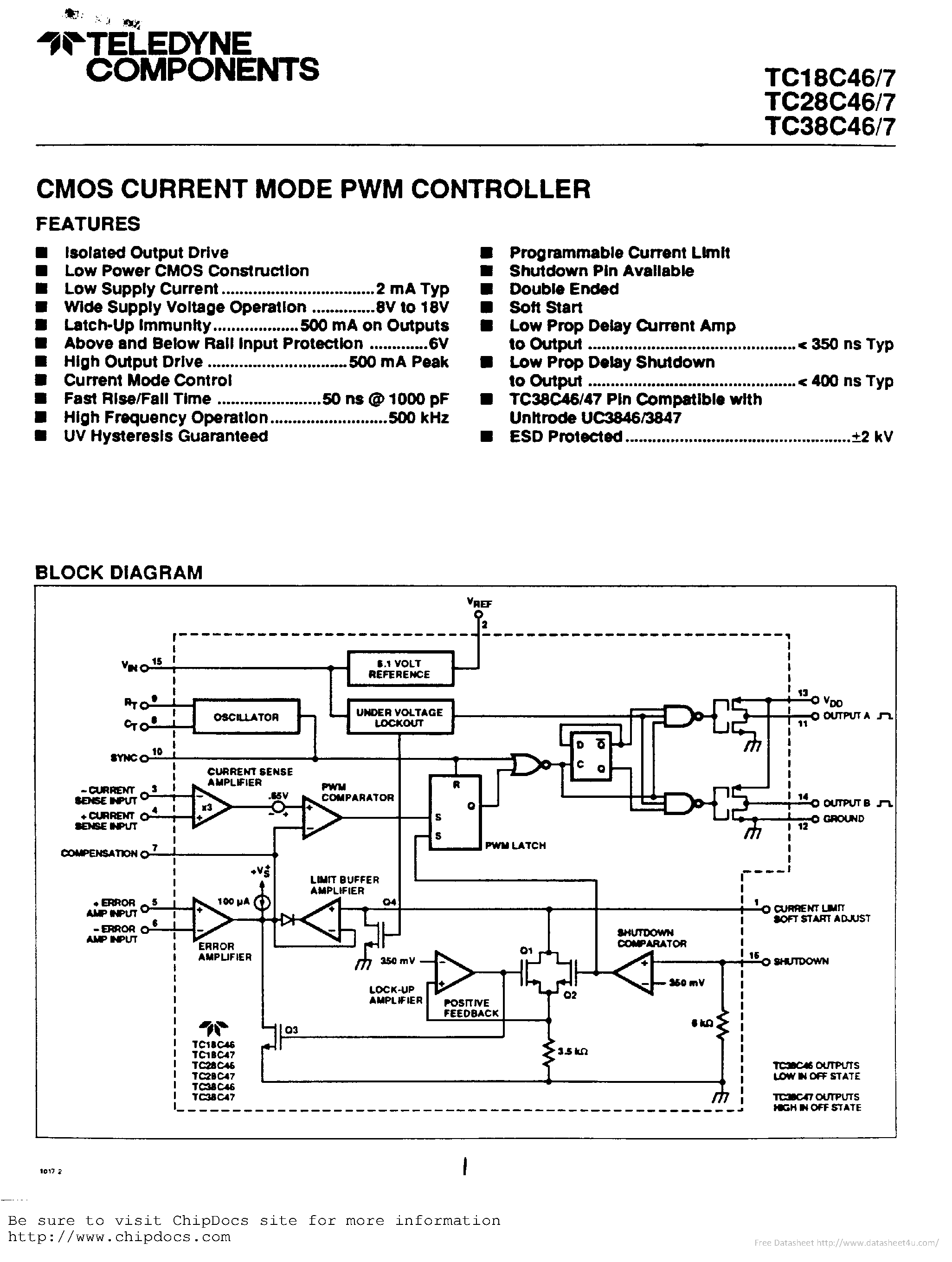 Datasheet TC28C46 page 1 Datasheet TC28C46 - page 1