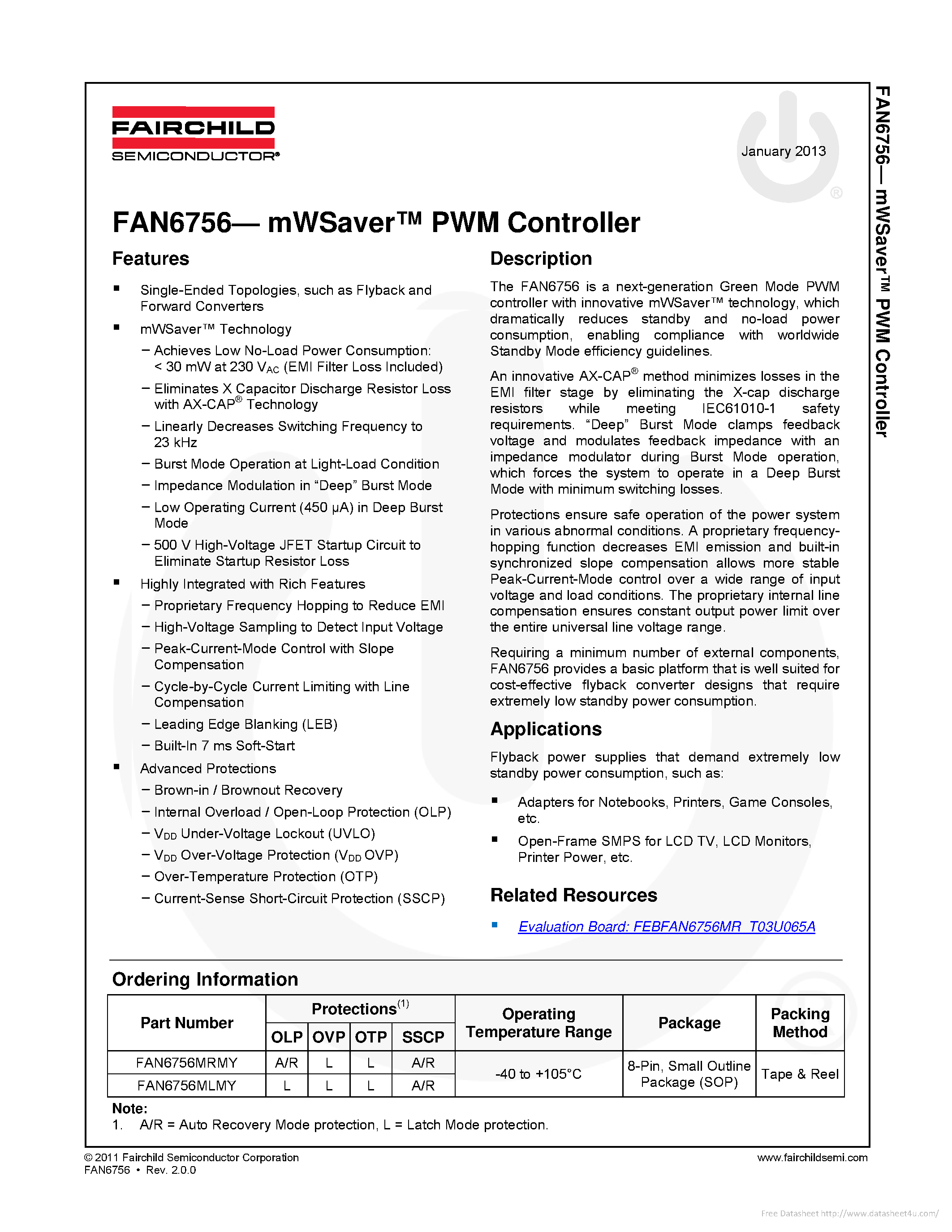Datasheet FAN6756 - page 1