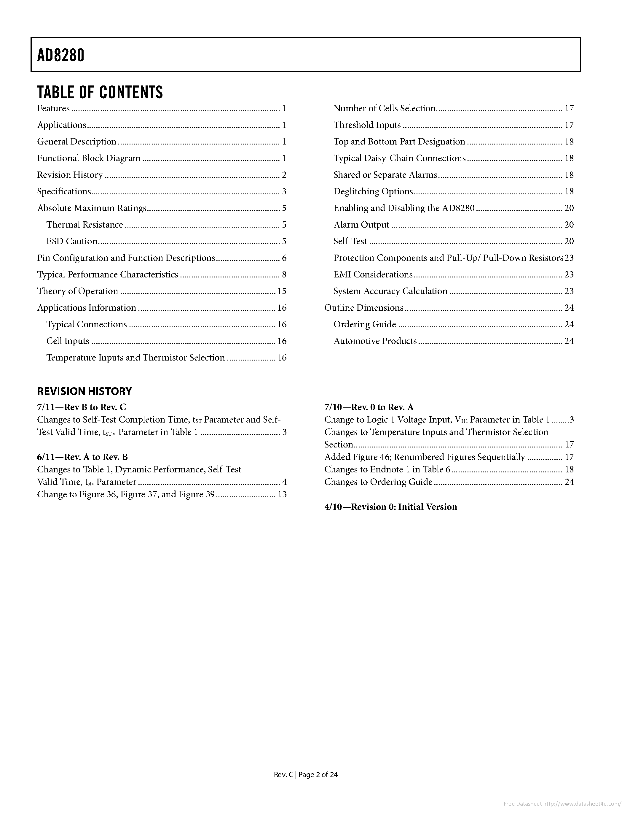 Datasheet AD8280 - page 2