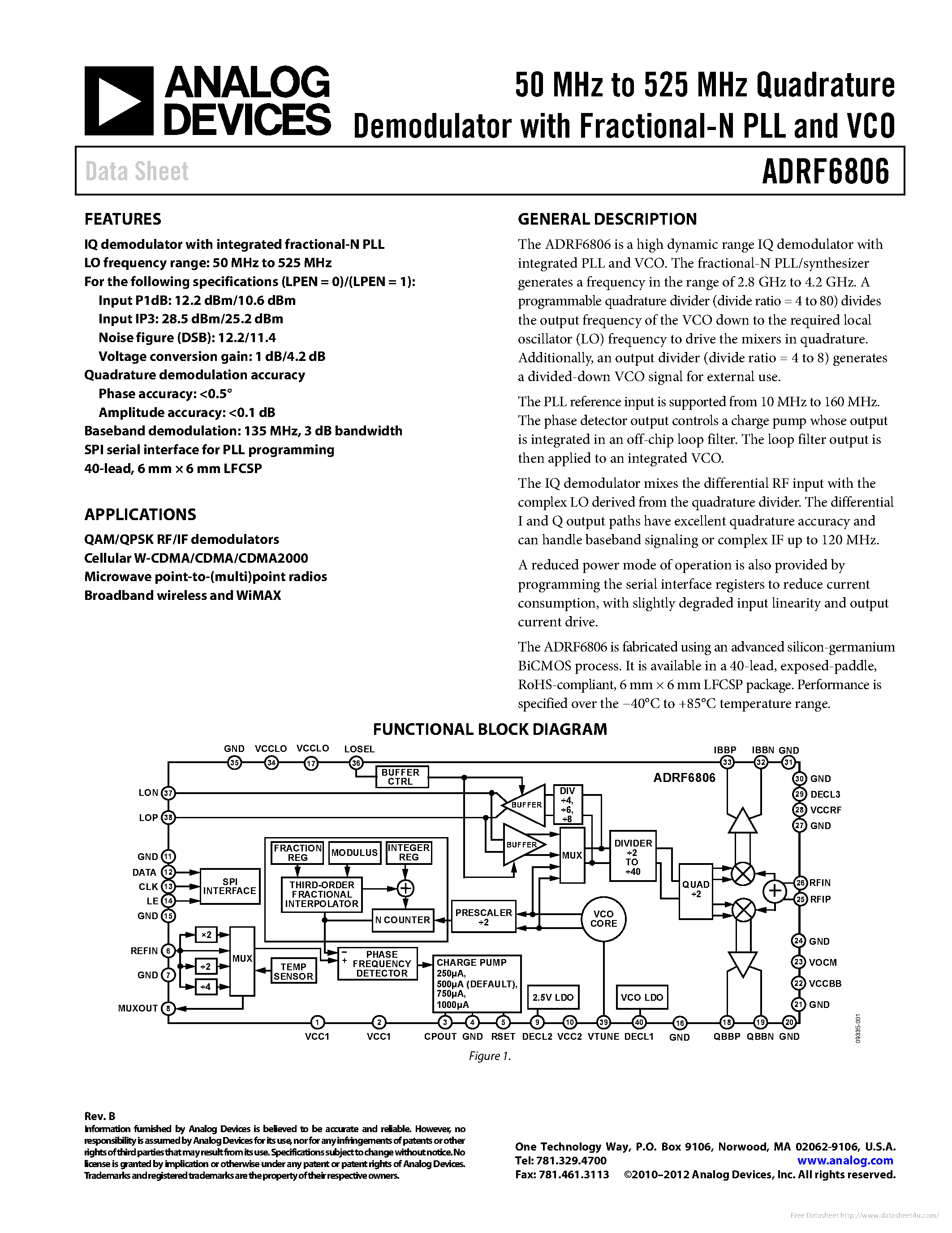 Datasheet ADRF6806 - page 1