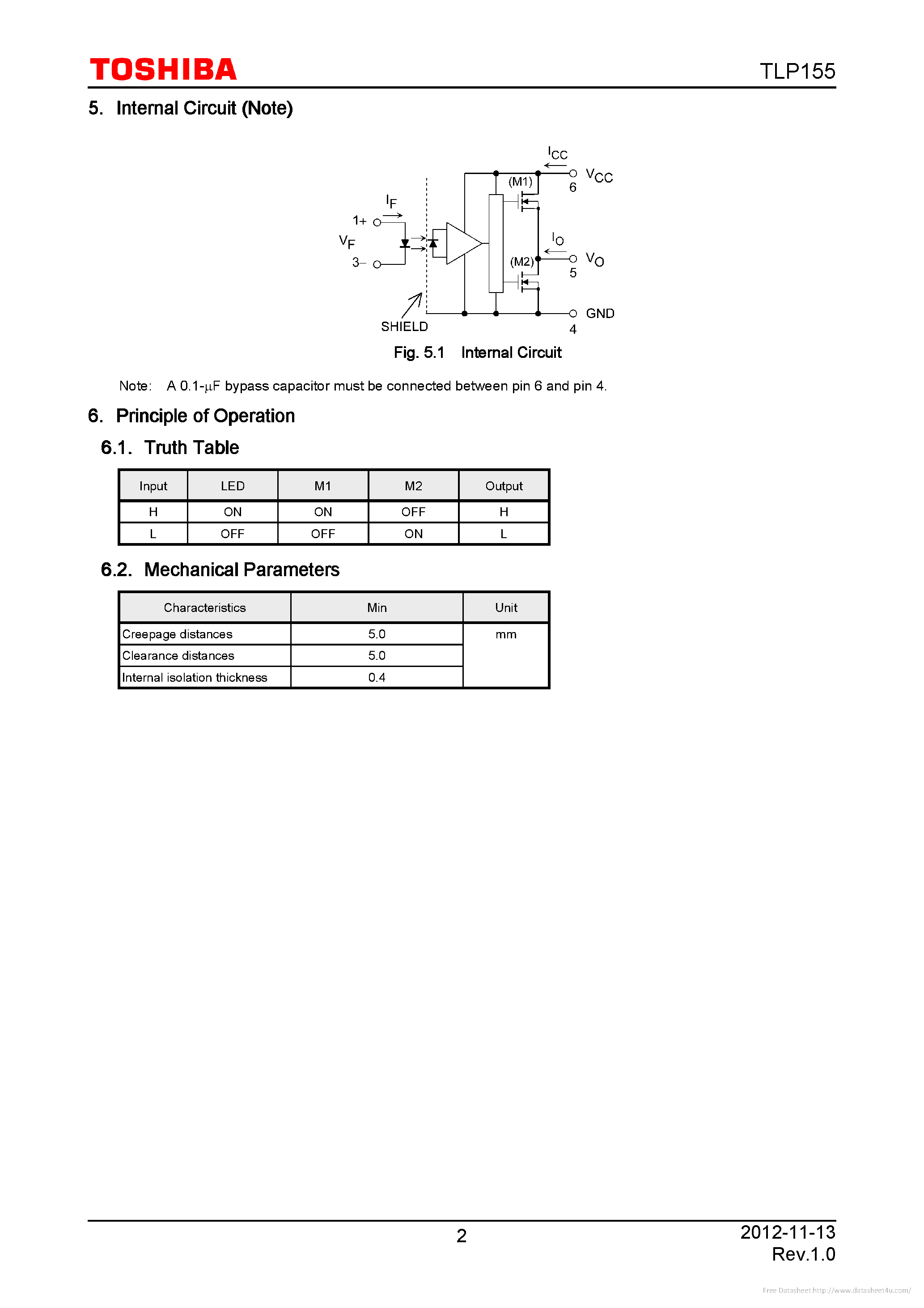 Datasheet TLP155 page 2 Datasheet TLP155 - page 2