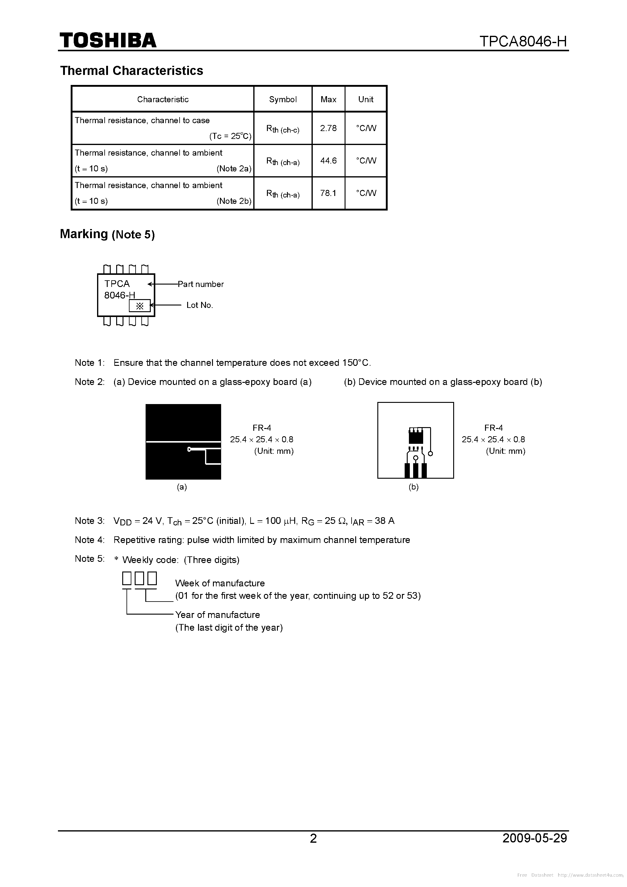 Datasheet TPCA8046-H - page 2