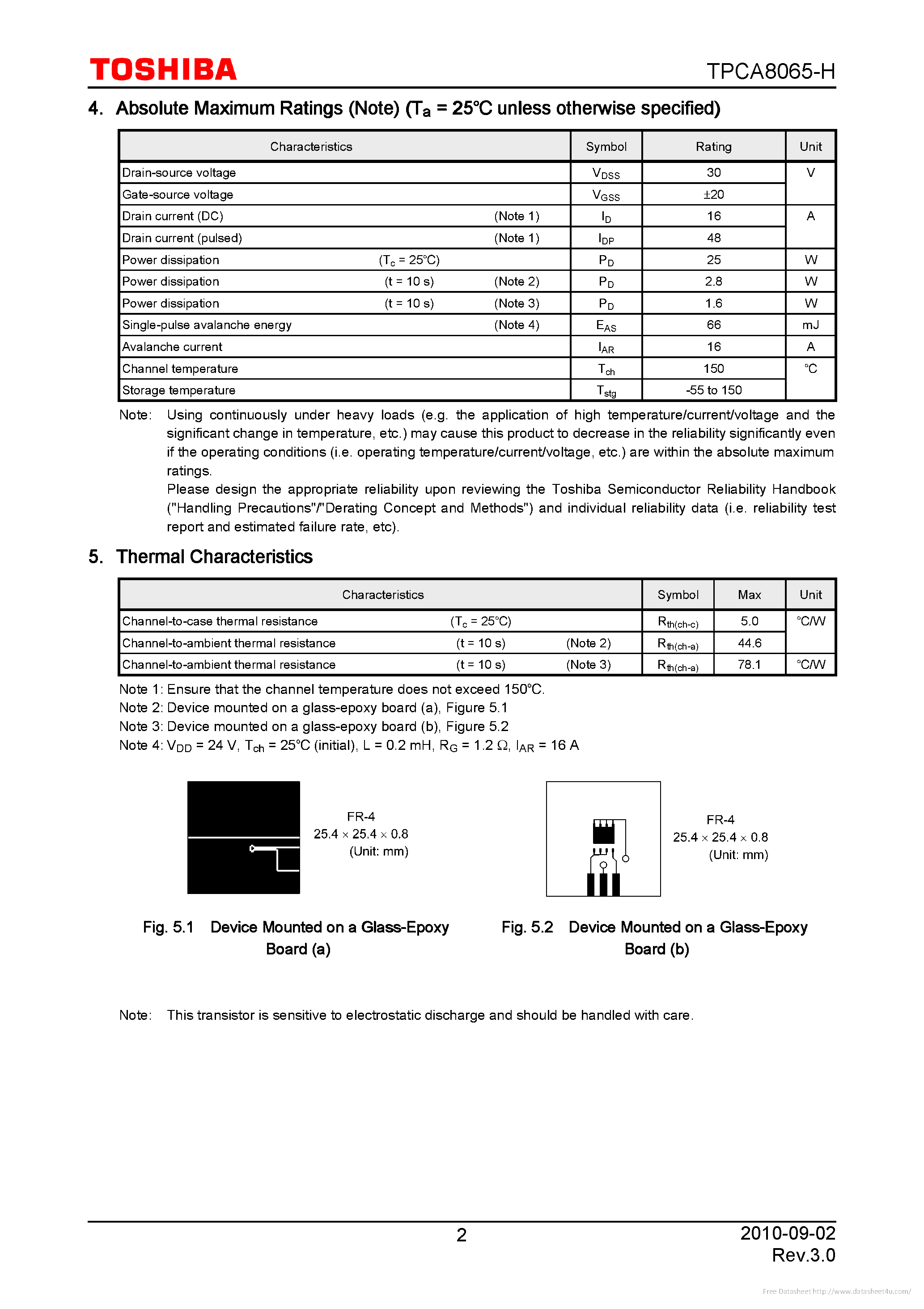 Datasheet TPCA8065-H - page 2