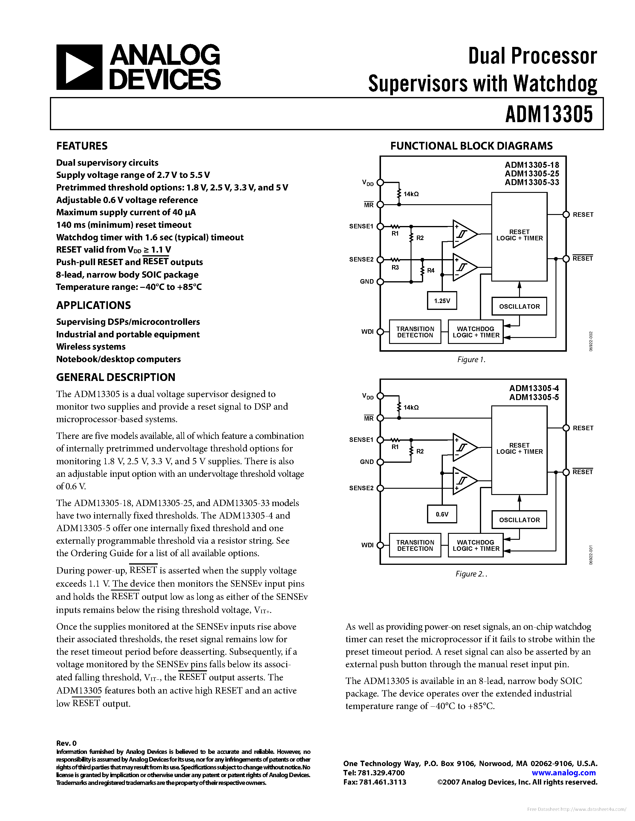 Datasheet ADM13305 - page 1