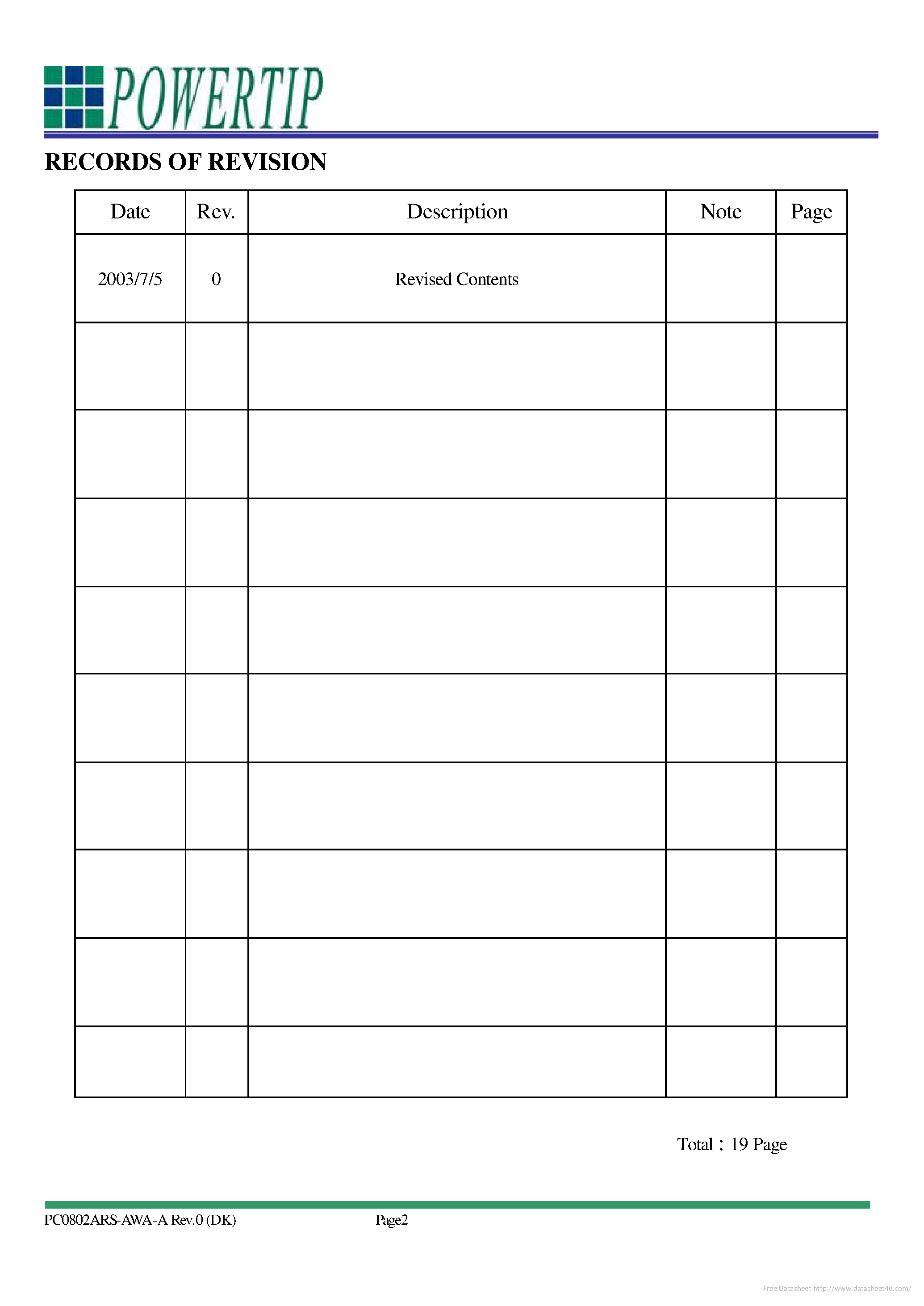 Datasheet PC0802ARS-AWA-A - page 2