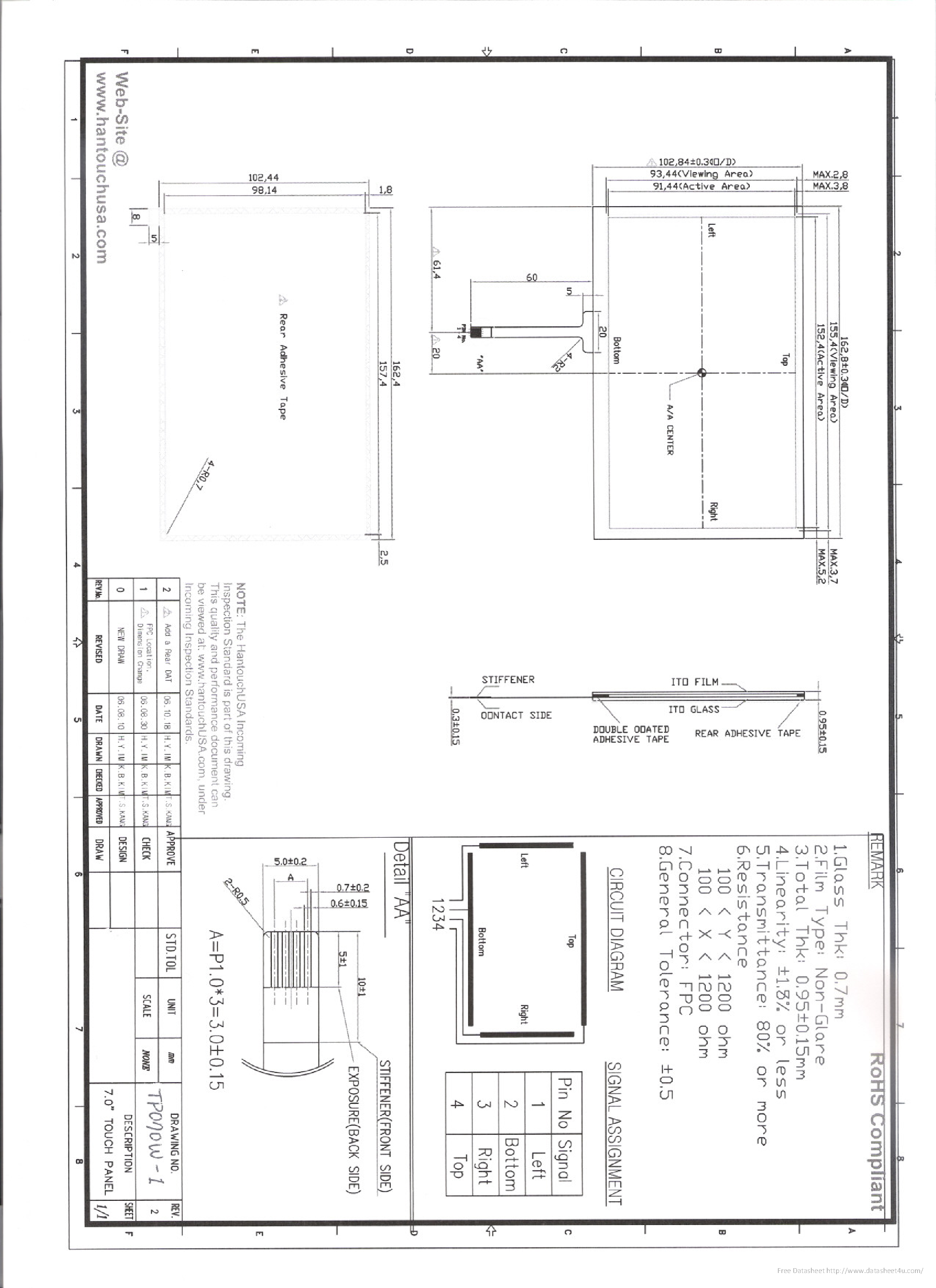 Datasheet TP070W-1 - page 1