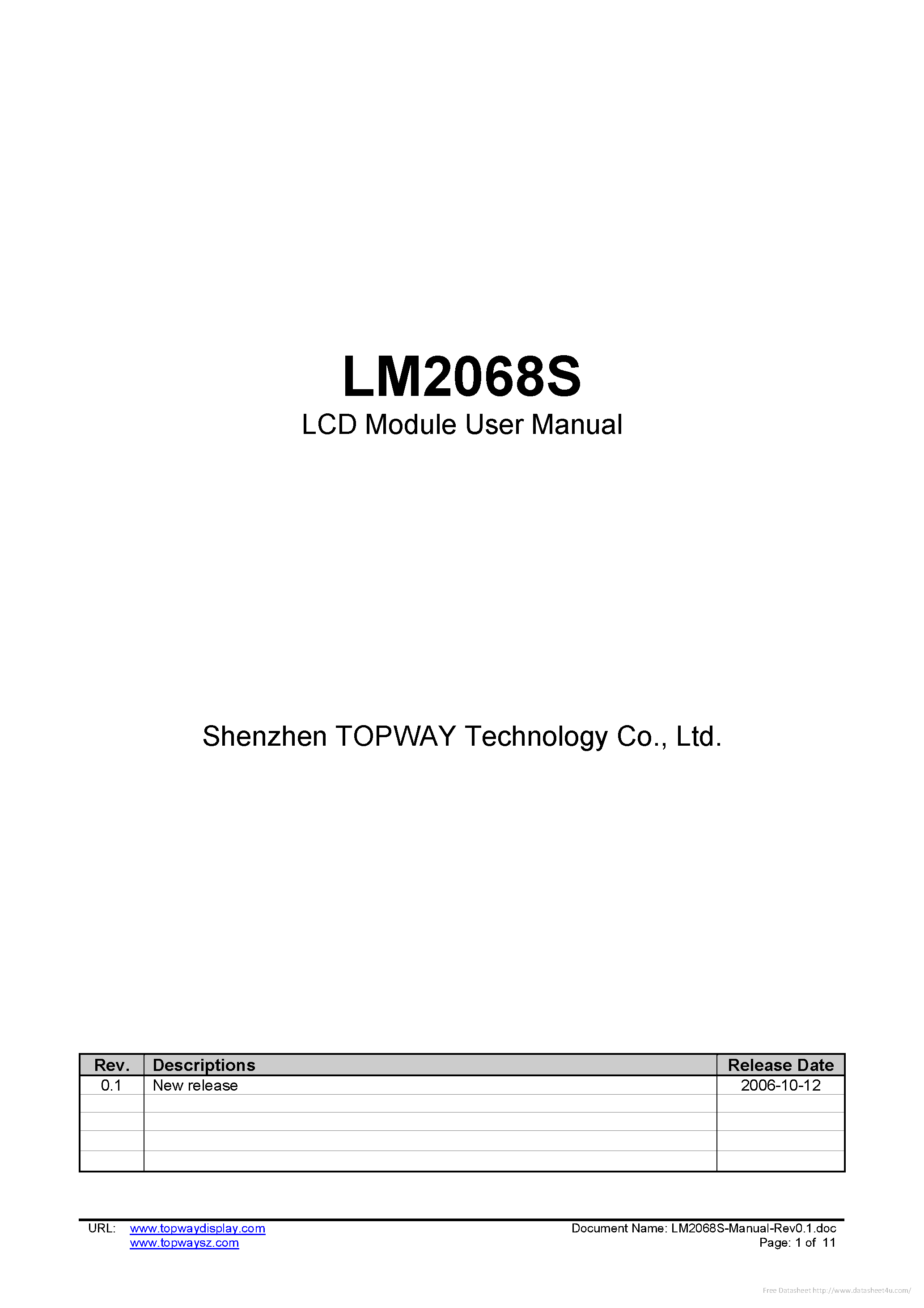 Datasheet LM2068S - page 1