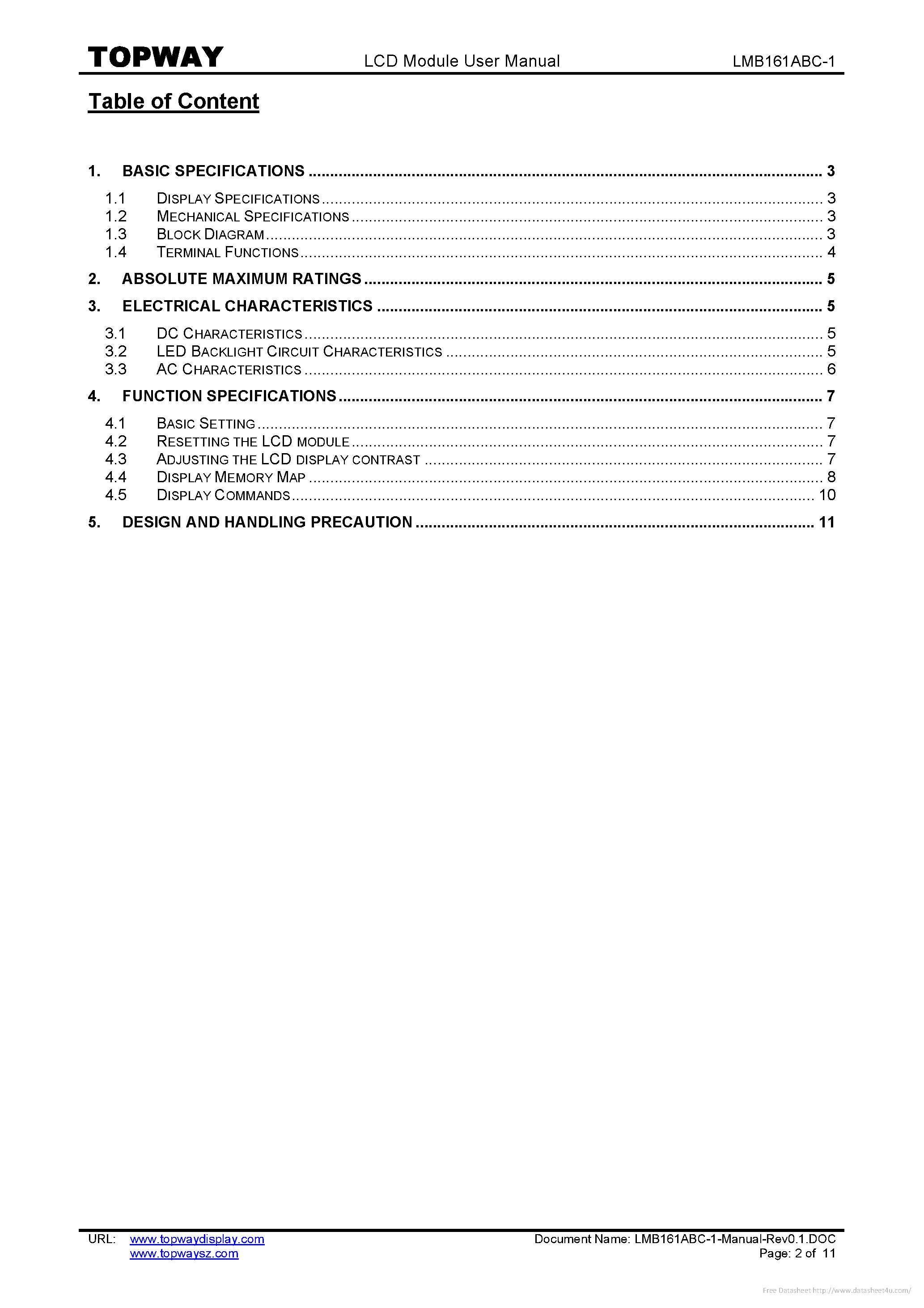 Datasheet LMB161ABC-1 page 2 Datasheet LMB161ABC-1 - page 2