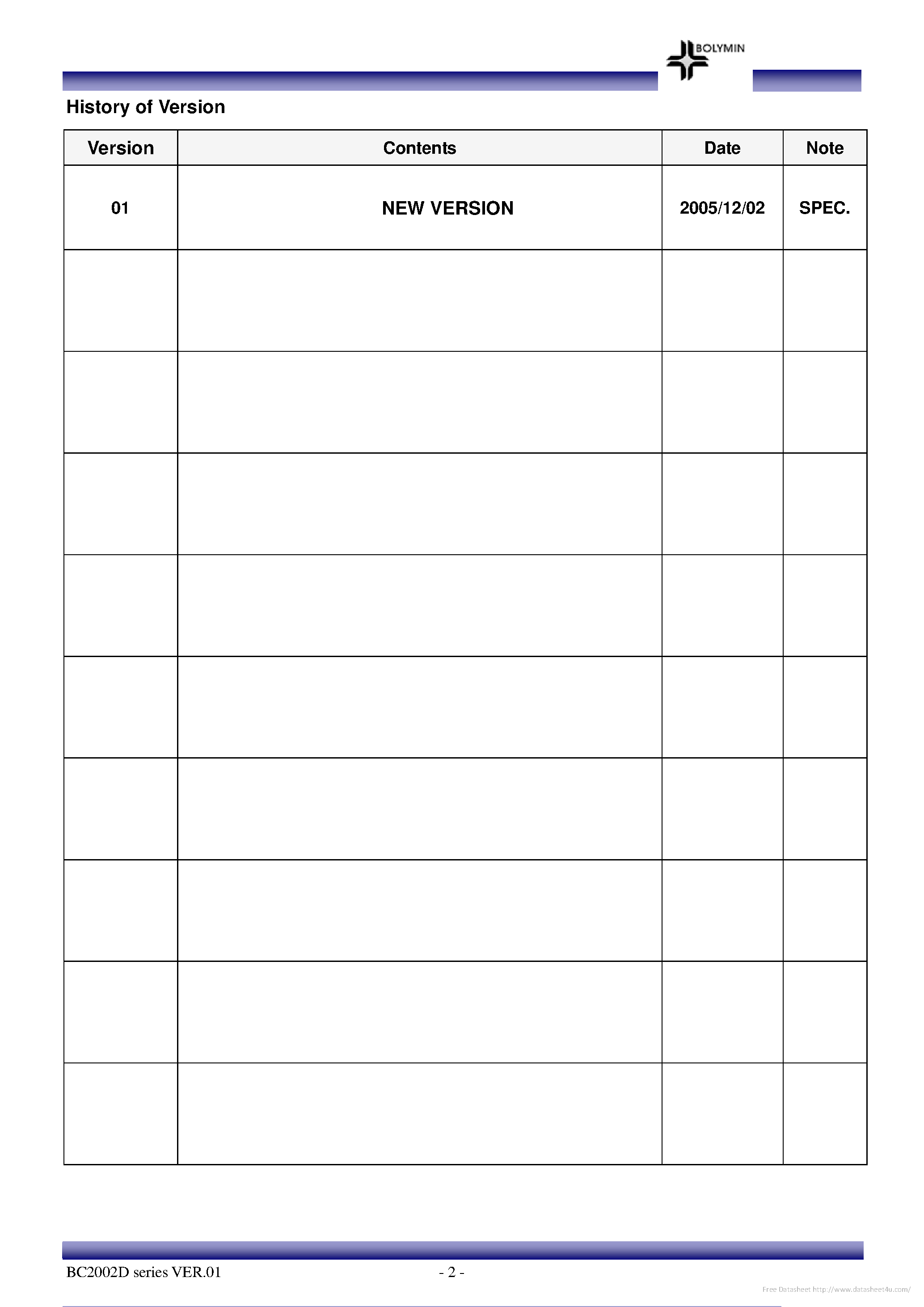 Datasheet BC2002D - page 2