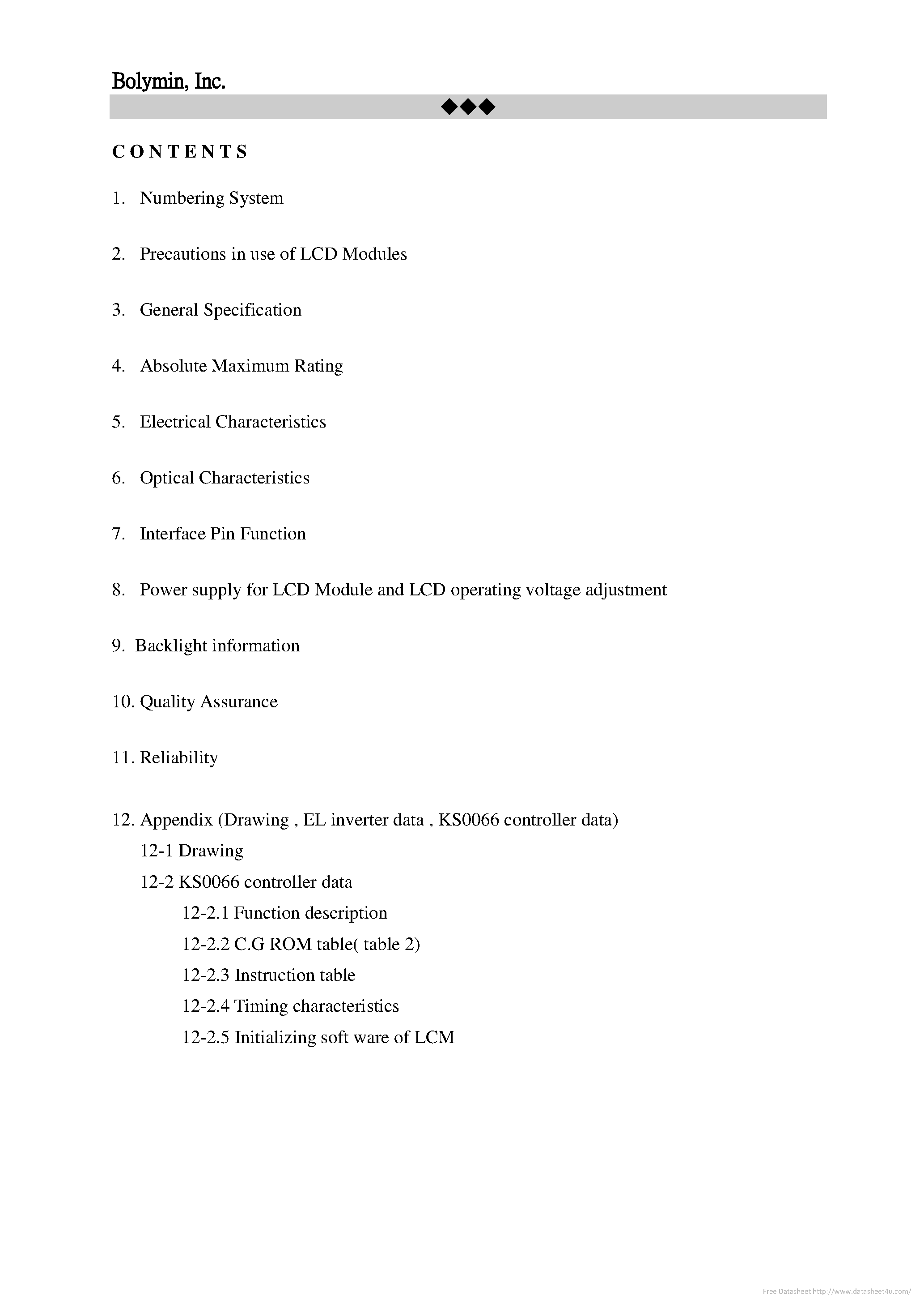 Datasheet BC1604AFNHJH page 2 Datasheet BC1604AFNHJH - page 2