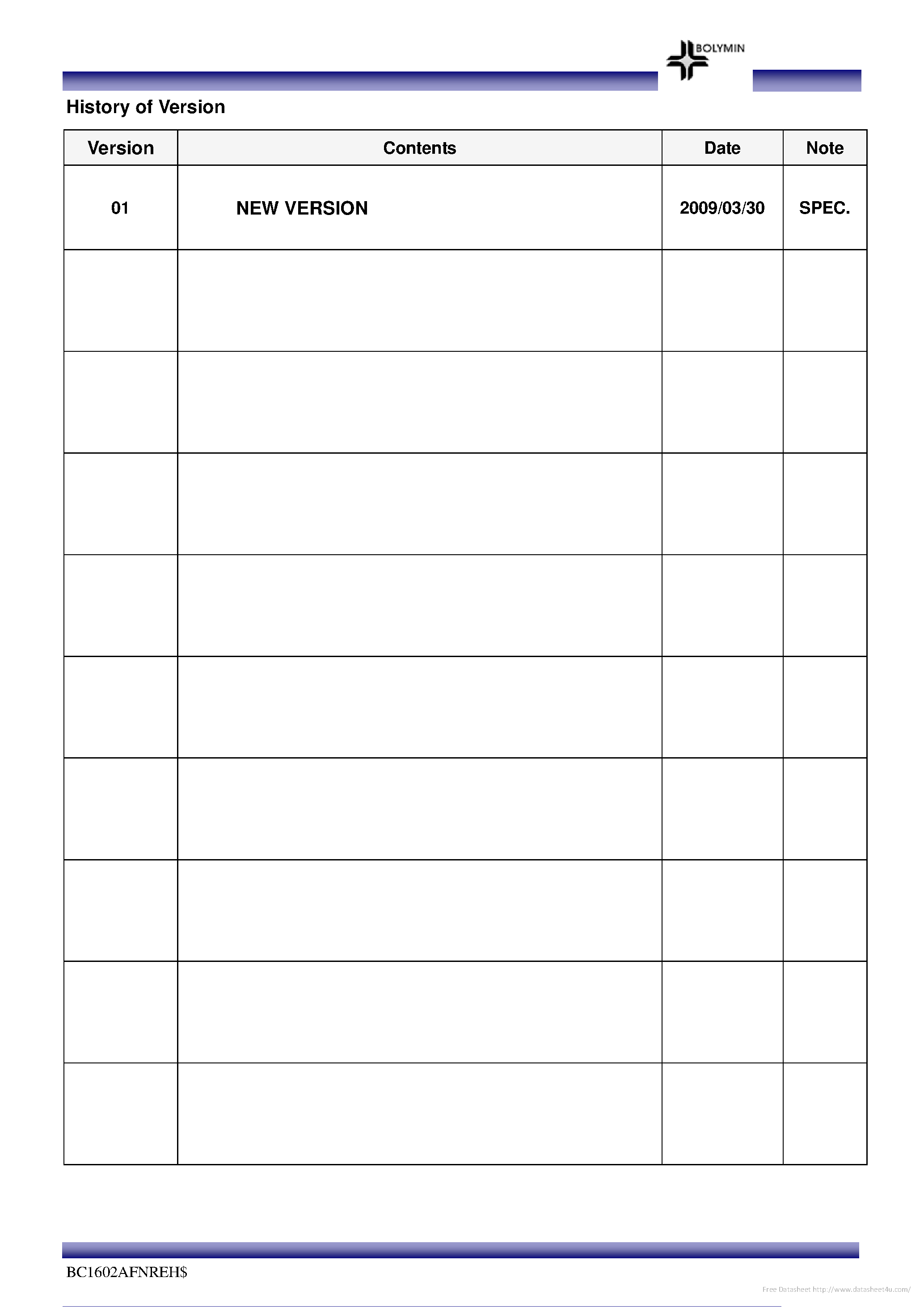 Datasheet BC1602AFNREH - page 2