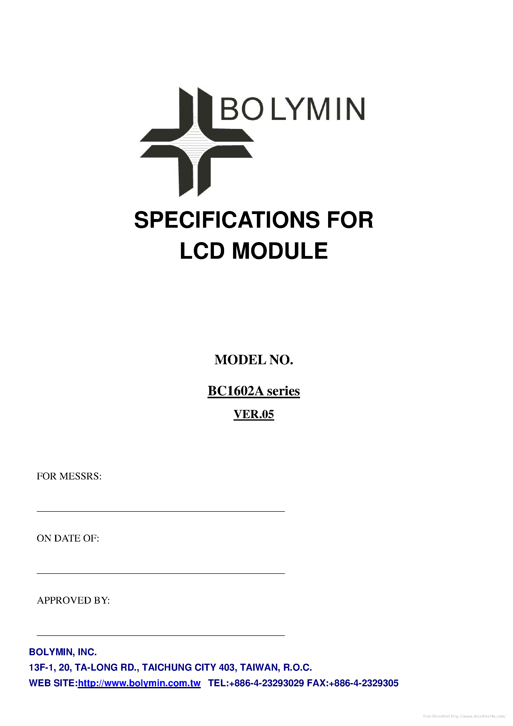 Datasheet BC1602A - page 1