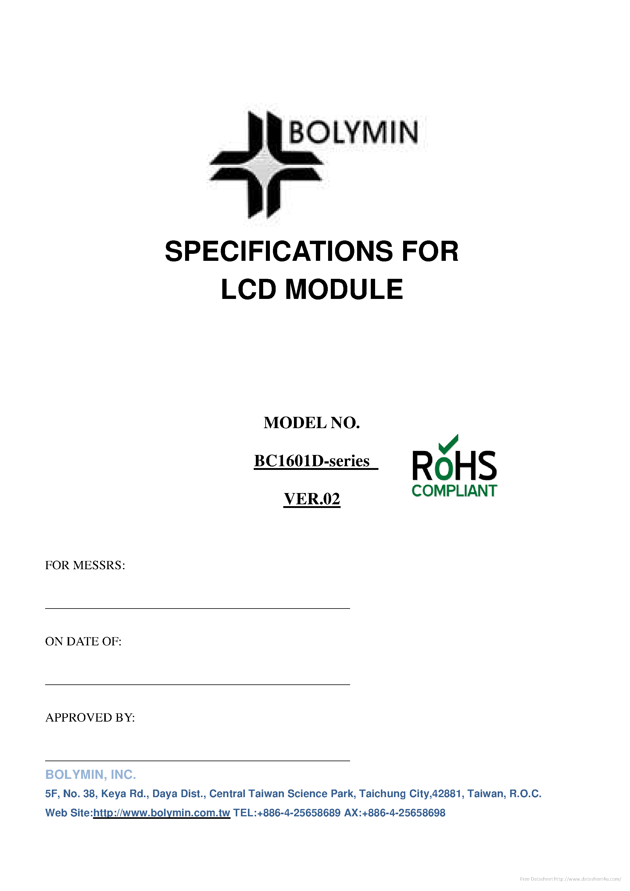 Datasheet BC1601D - page 1