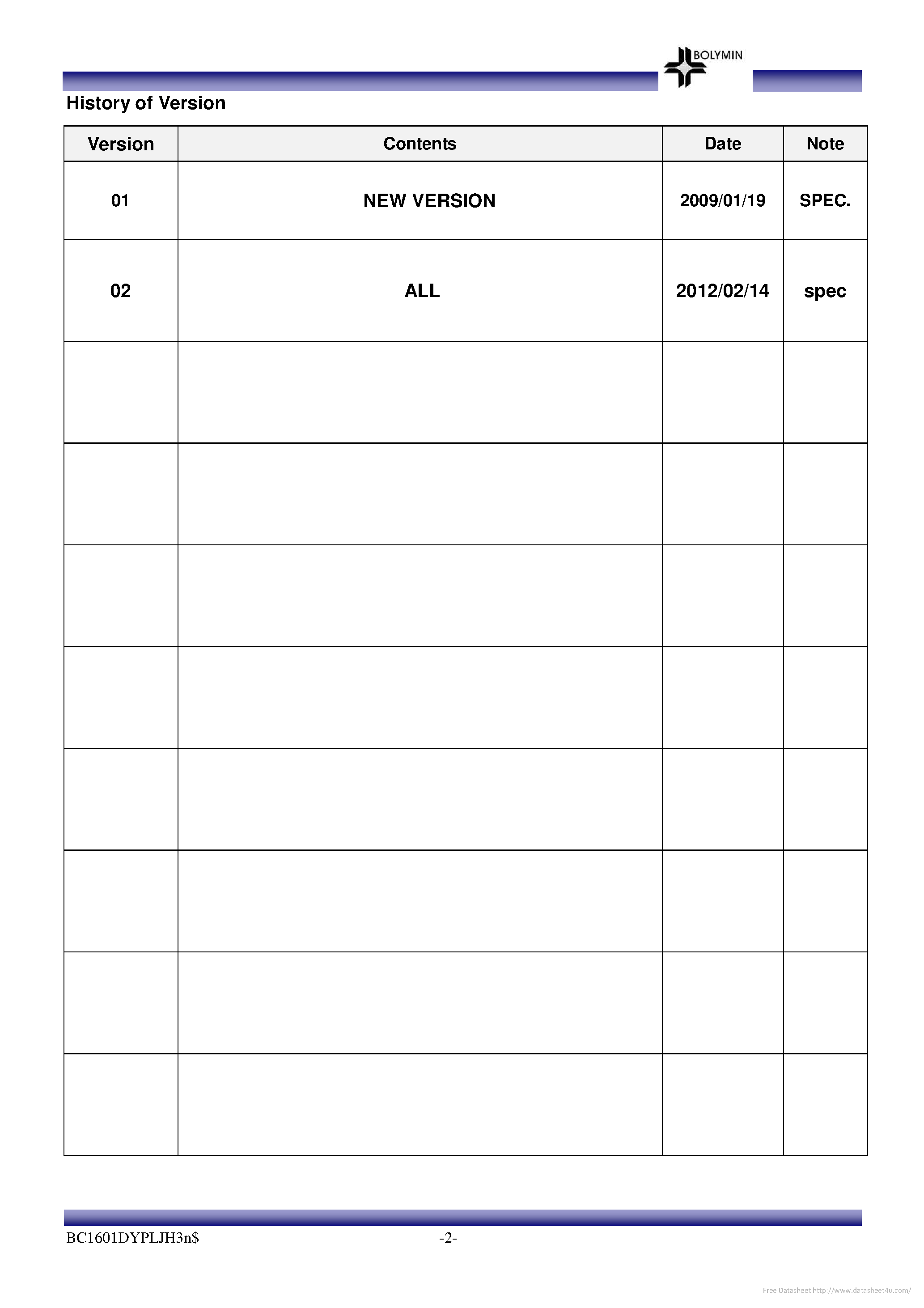 Datasheet BC1601D - page 2