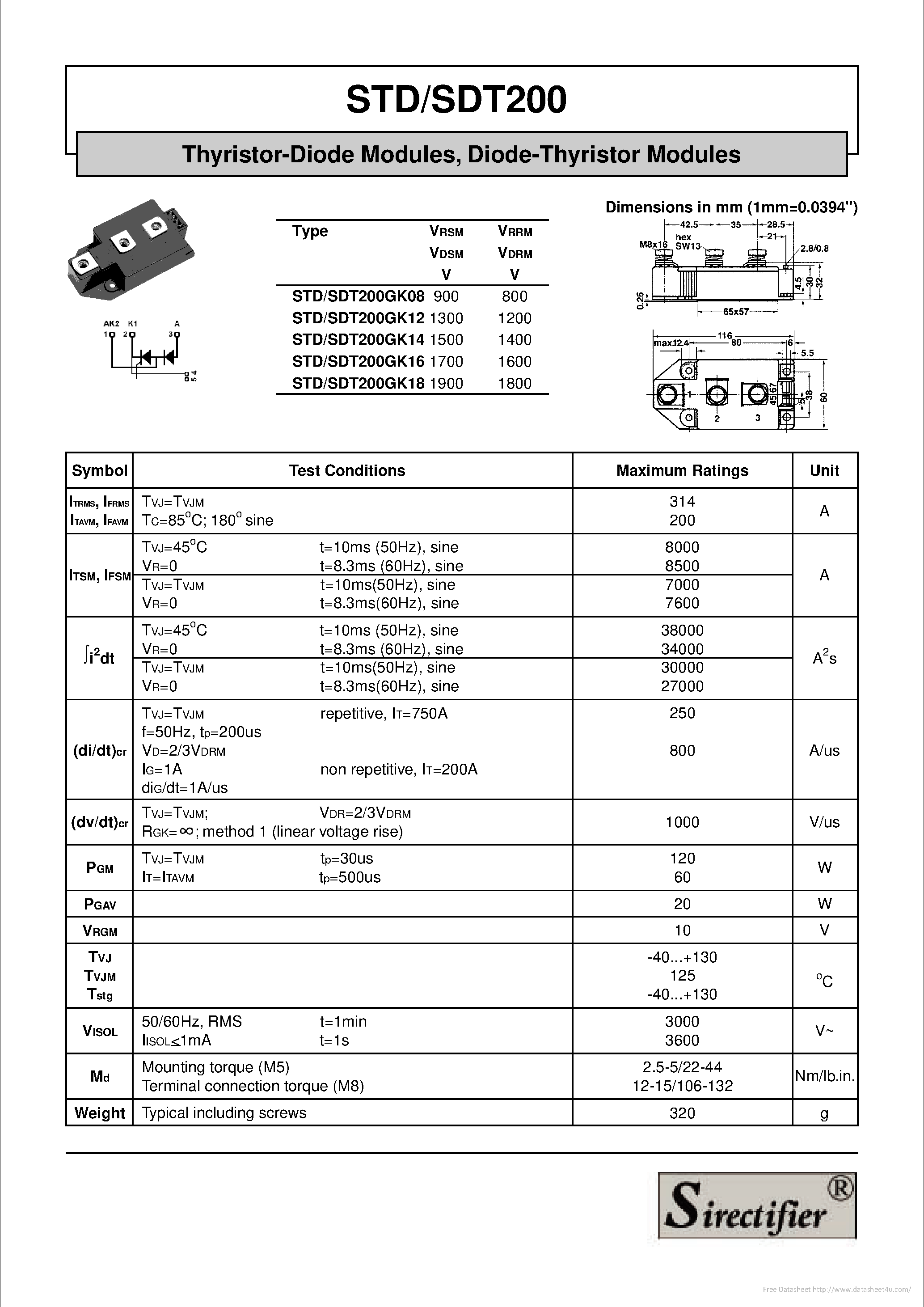 Datasheet STD200 - page 1