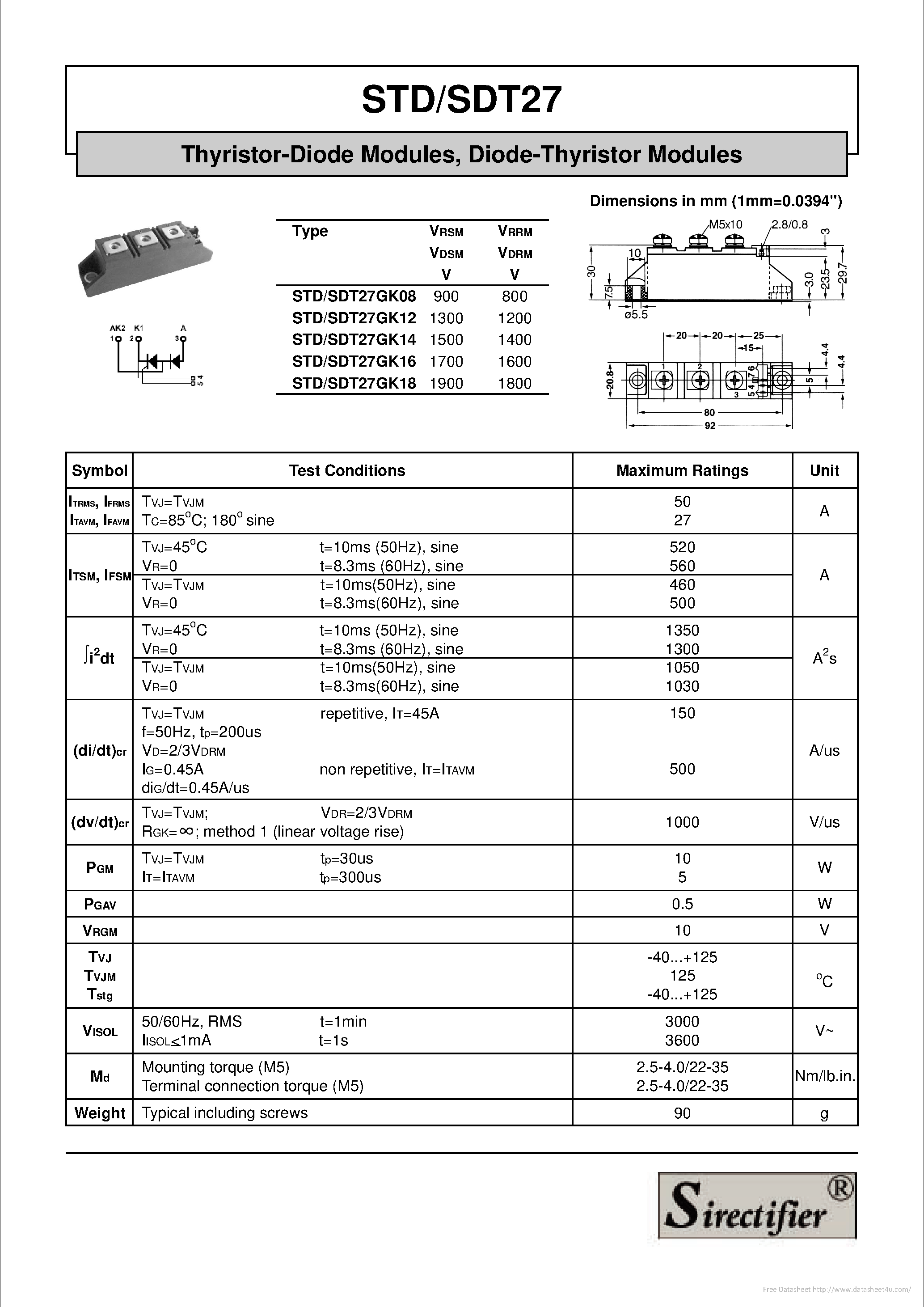 Datasheet STD27 - page 1