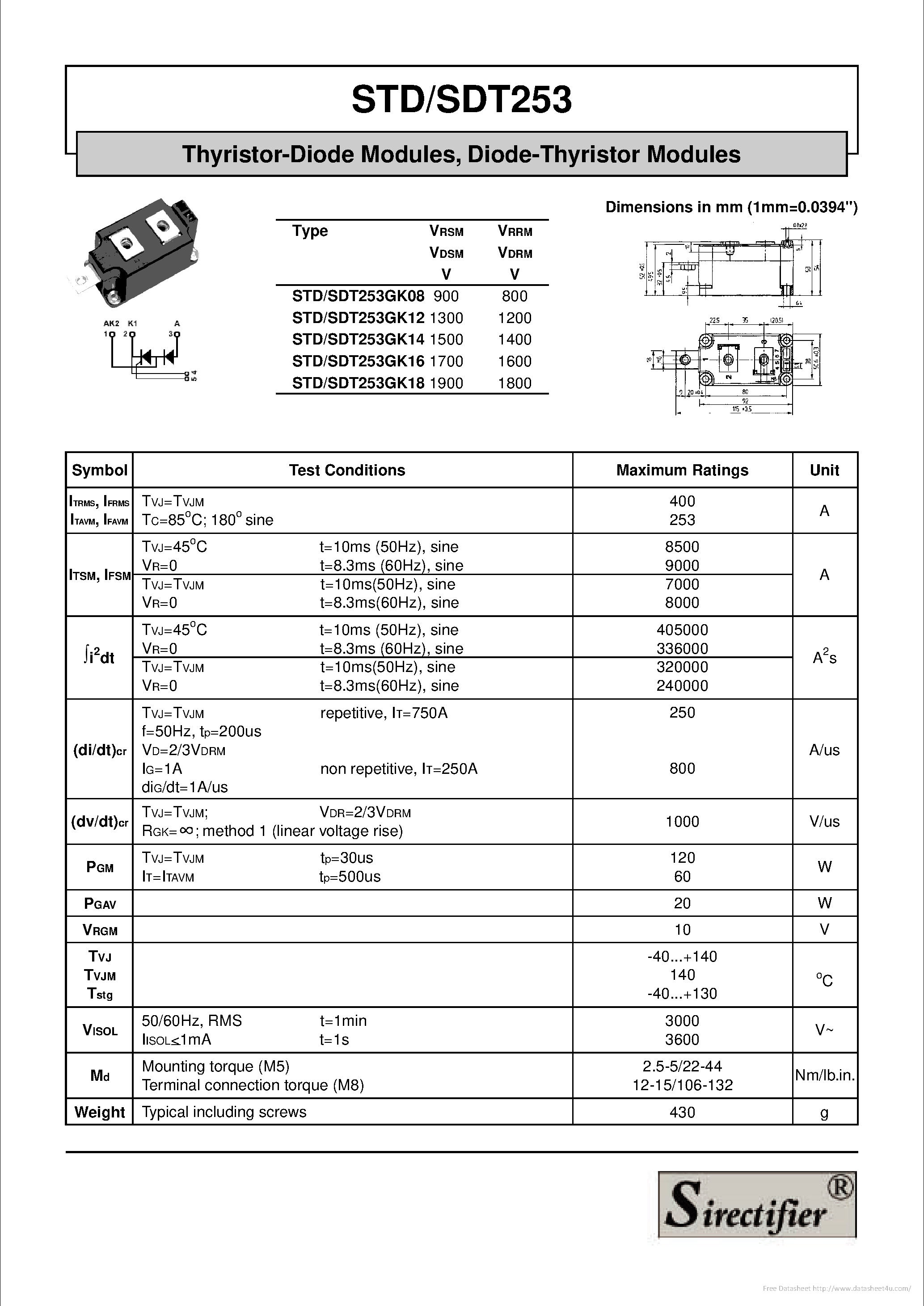 Datasheet STD253 - page 1