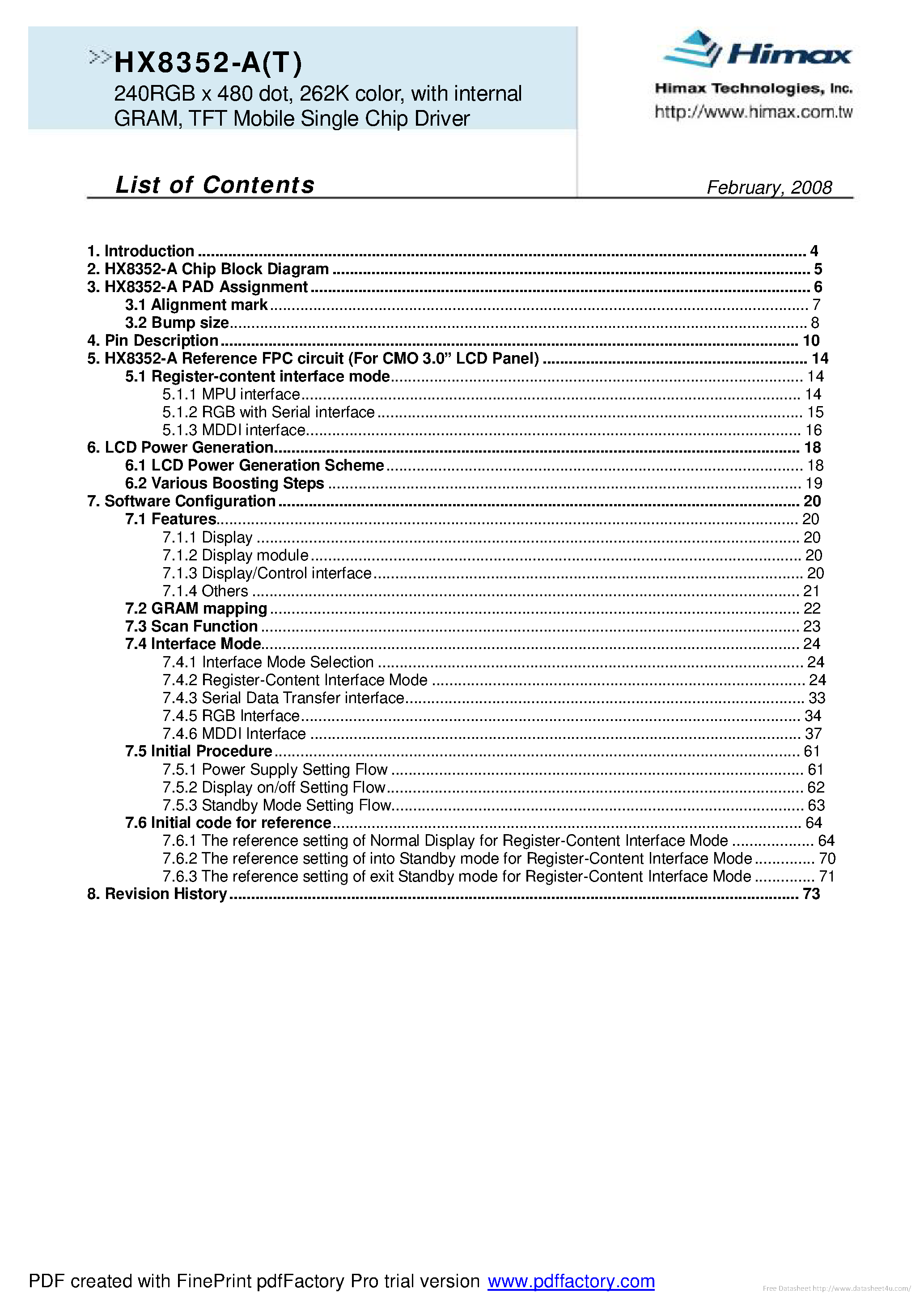 Datasheet HX8352-A - page 2