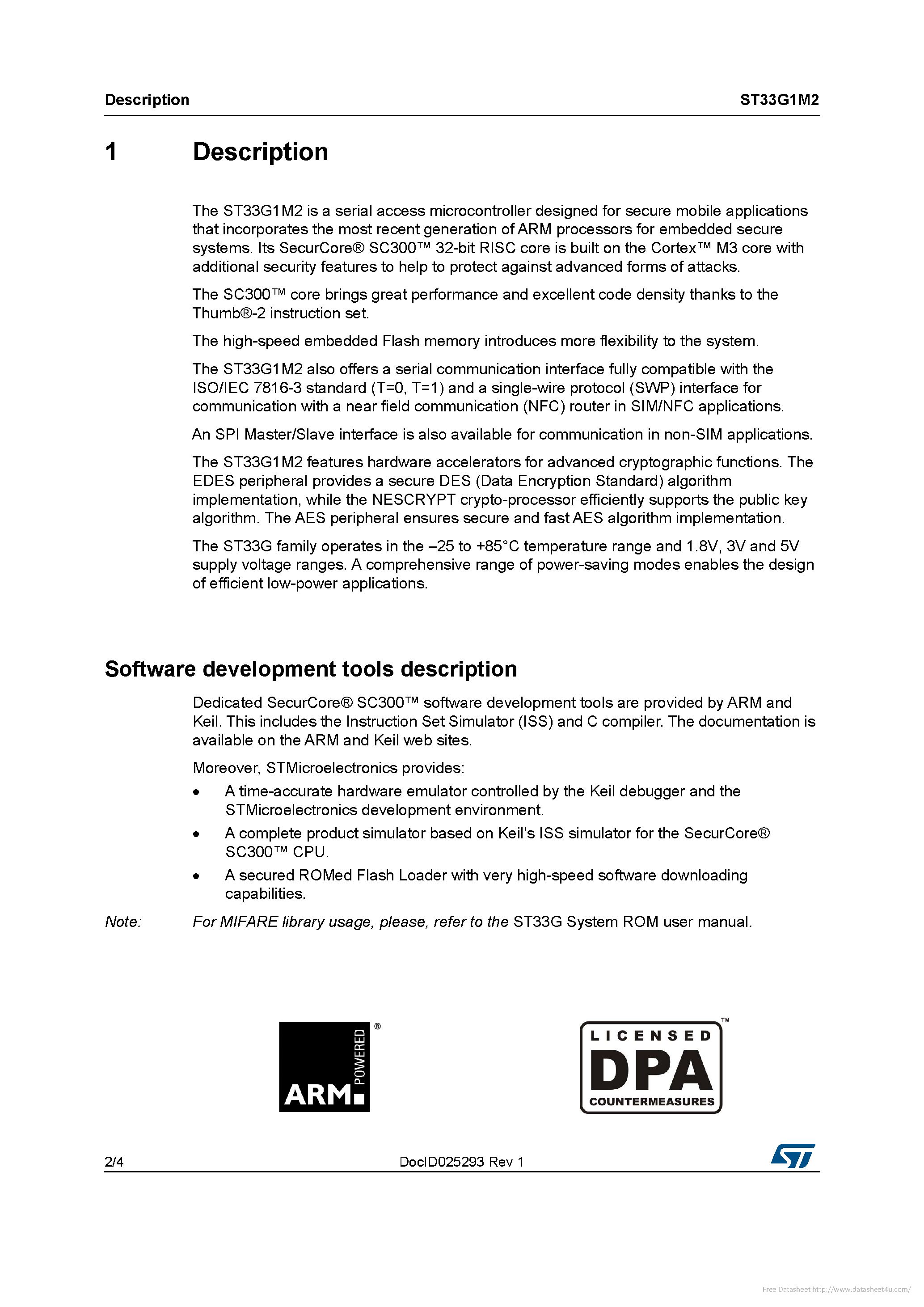 Datasheet ST33G1M2 page 2 Datasheet ST33G1M2 - page 2
