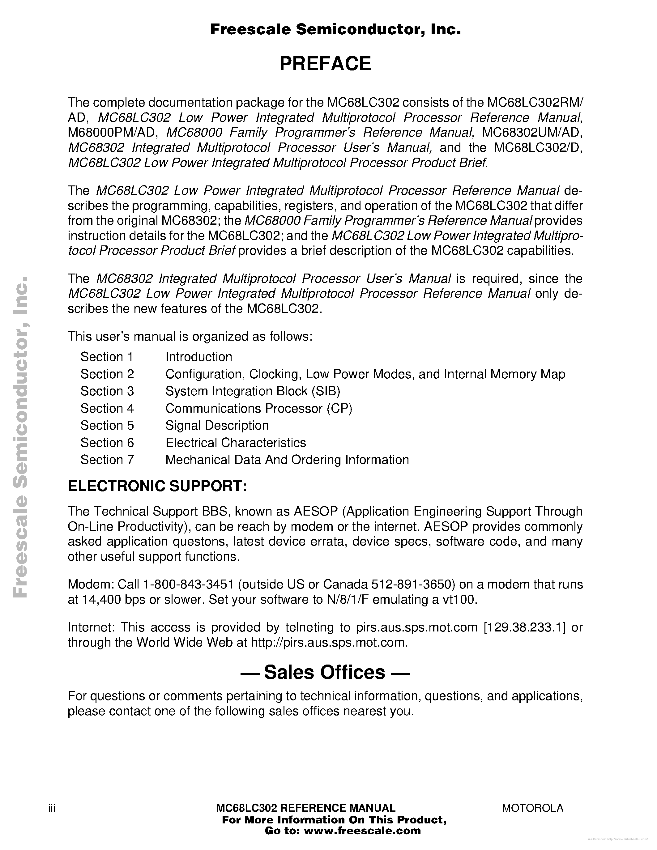 Даташит на микросхему MC68LC302 страница 2 Даташит MC68LC302 - страница 2