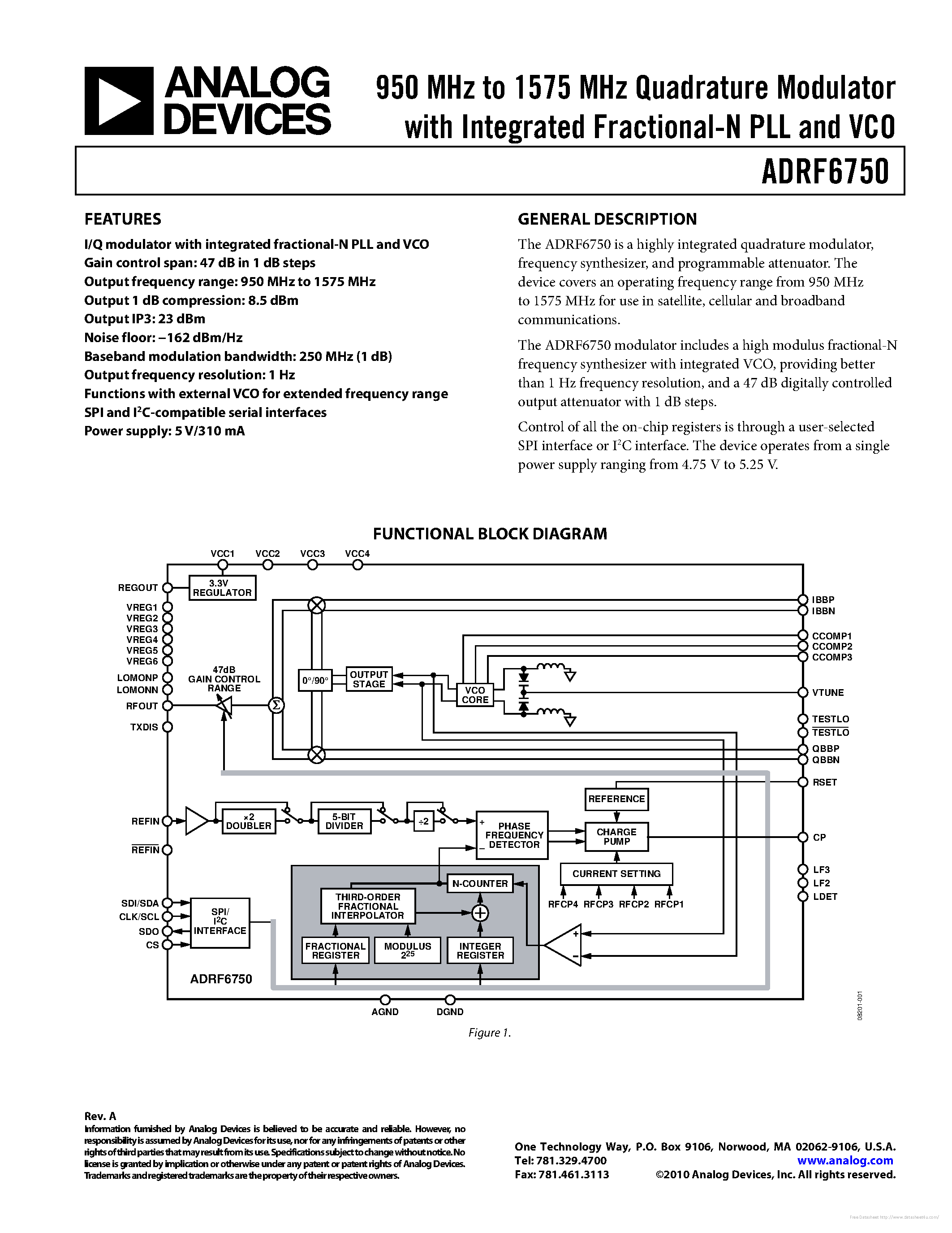 Datasheet ADRF6750 - page 1