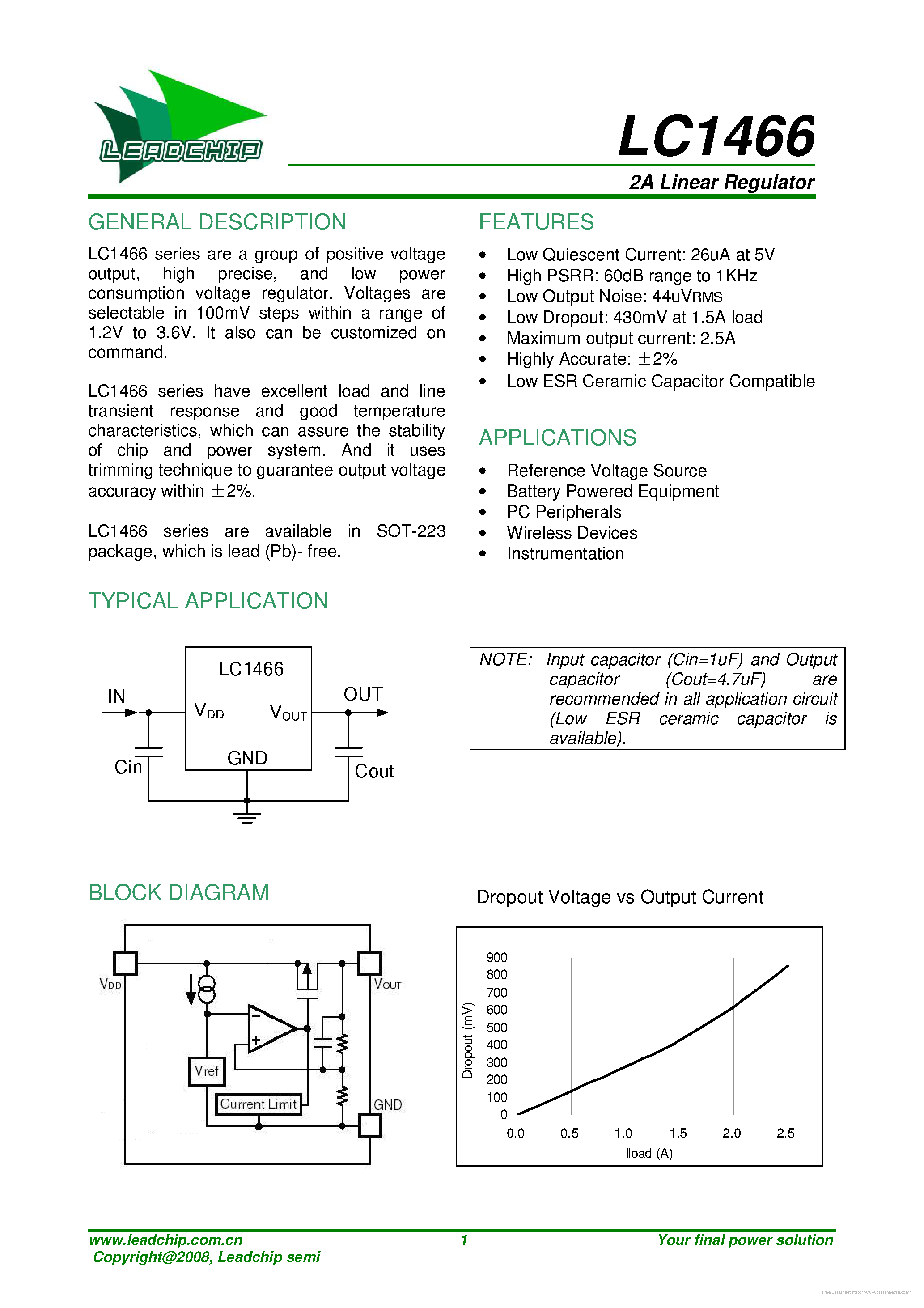 Datasheet LC1466 page 1 Datasheet LC1466 - page 1