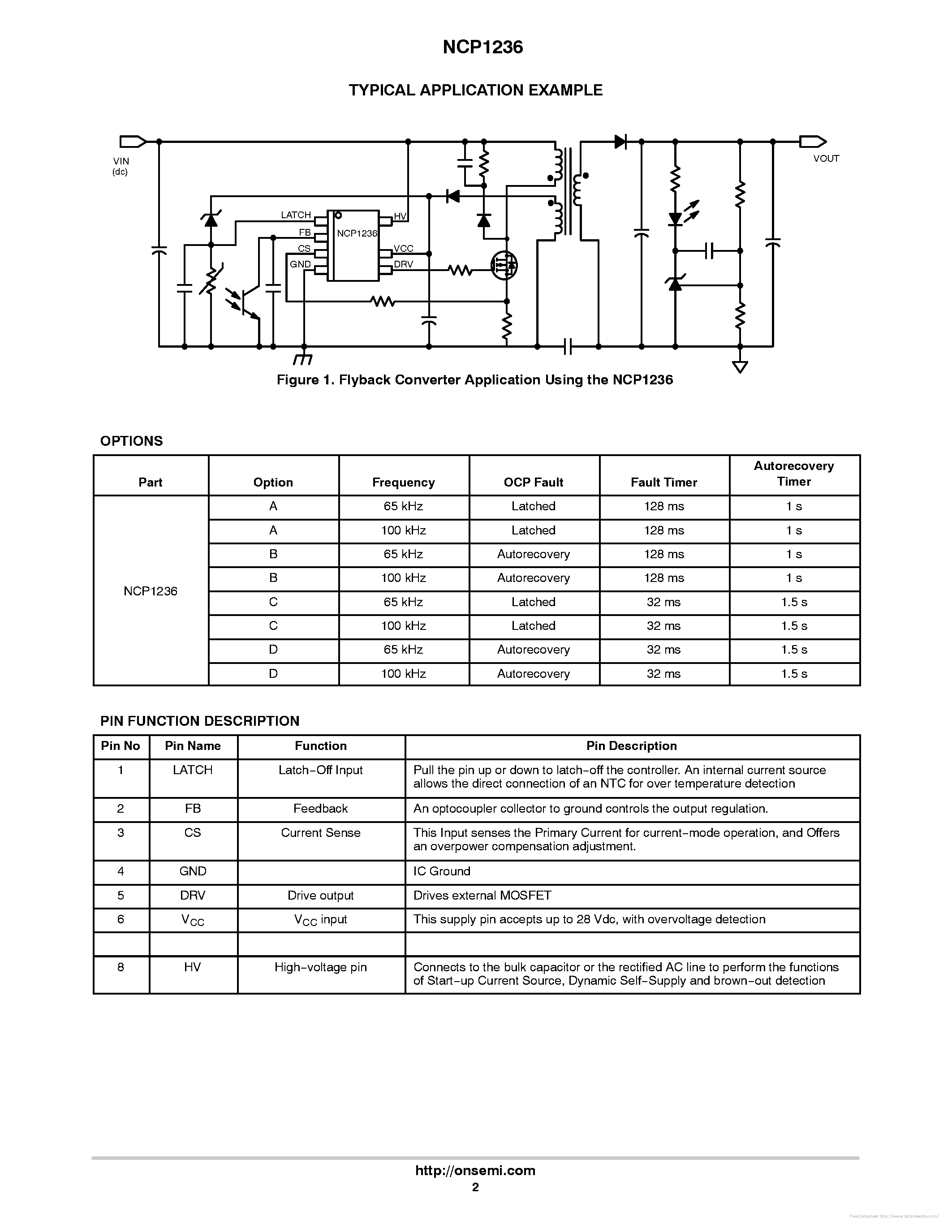 Даташит на микросхему NCP1236 страница 2 Даташит NCP1236 - страница 2