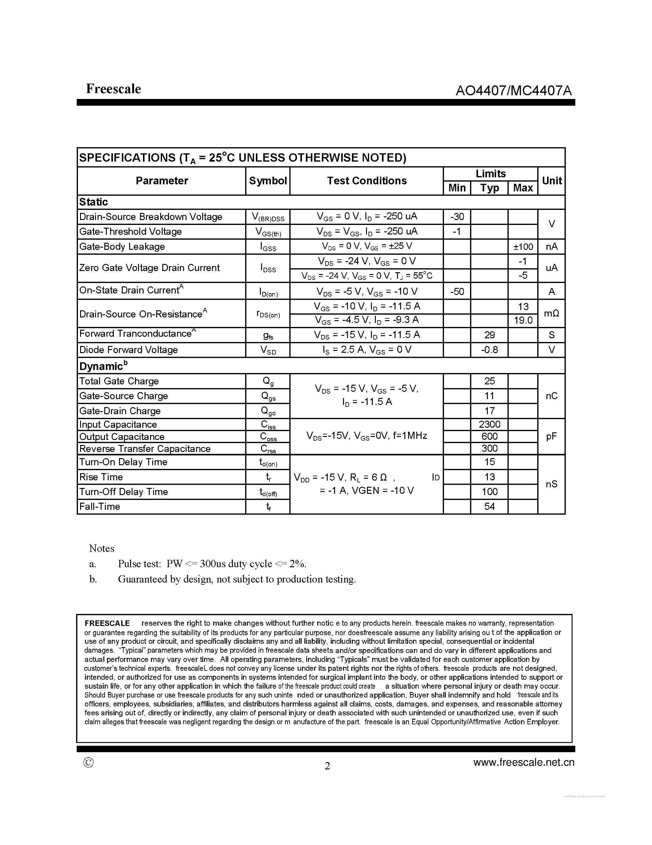 Даташит MC4407A - страница 2