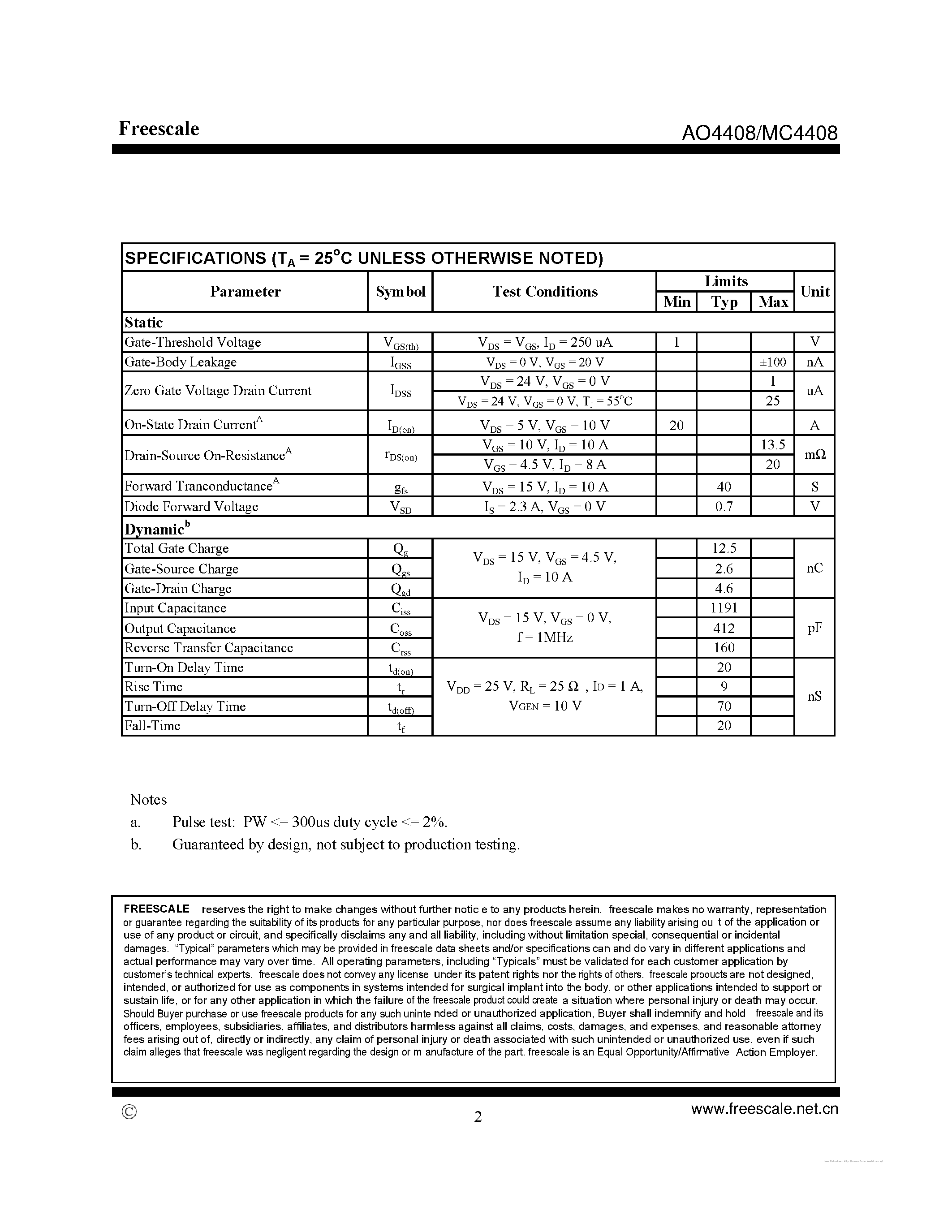 Даташит на микросхему MC4408 страница 2 Даташит MC4408 - страница 2