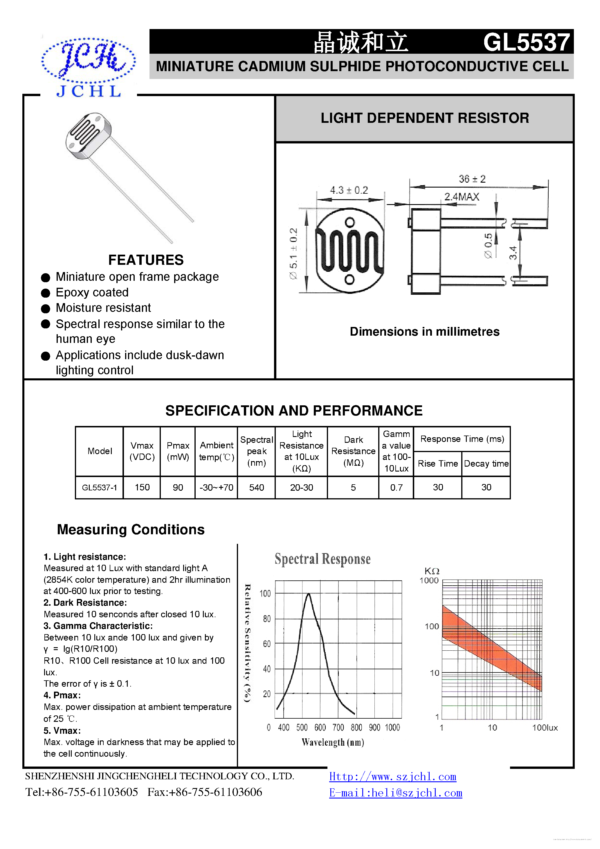 Datasheet GL5537 - page 1