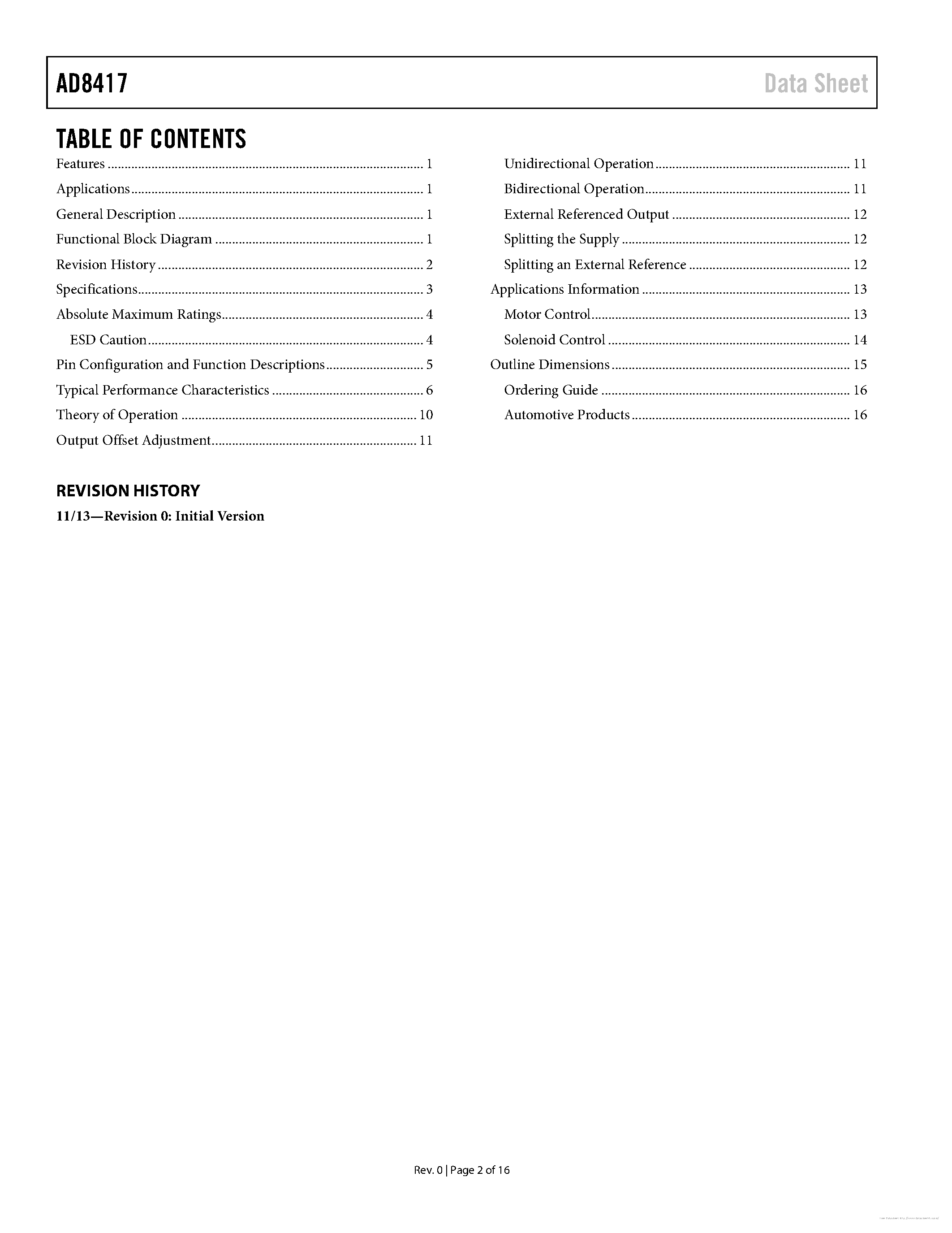 Datasheet AD8417 - page 2