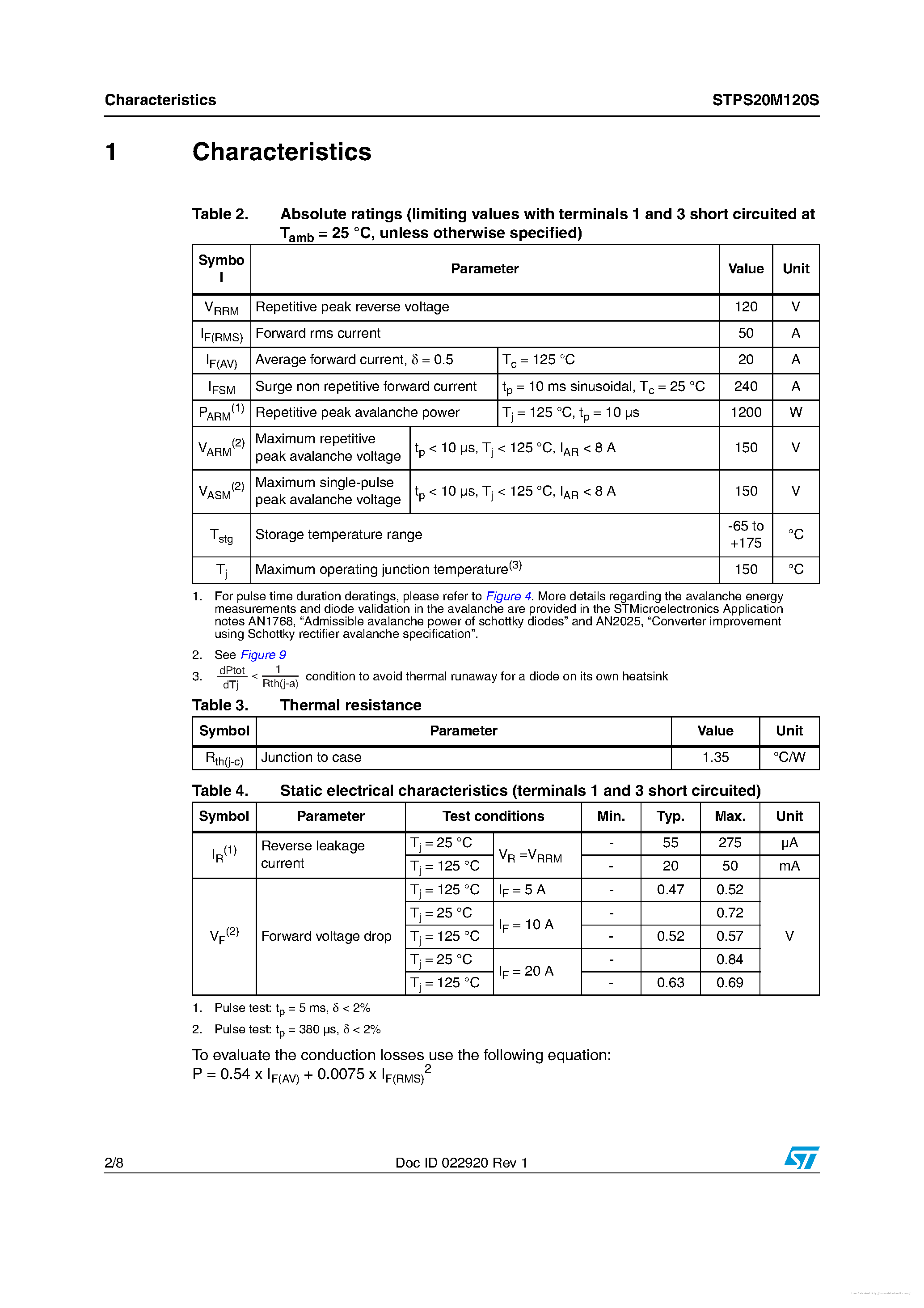 Datasheet STPS20M120S - page 2